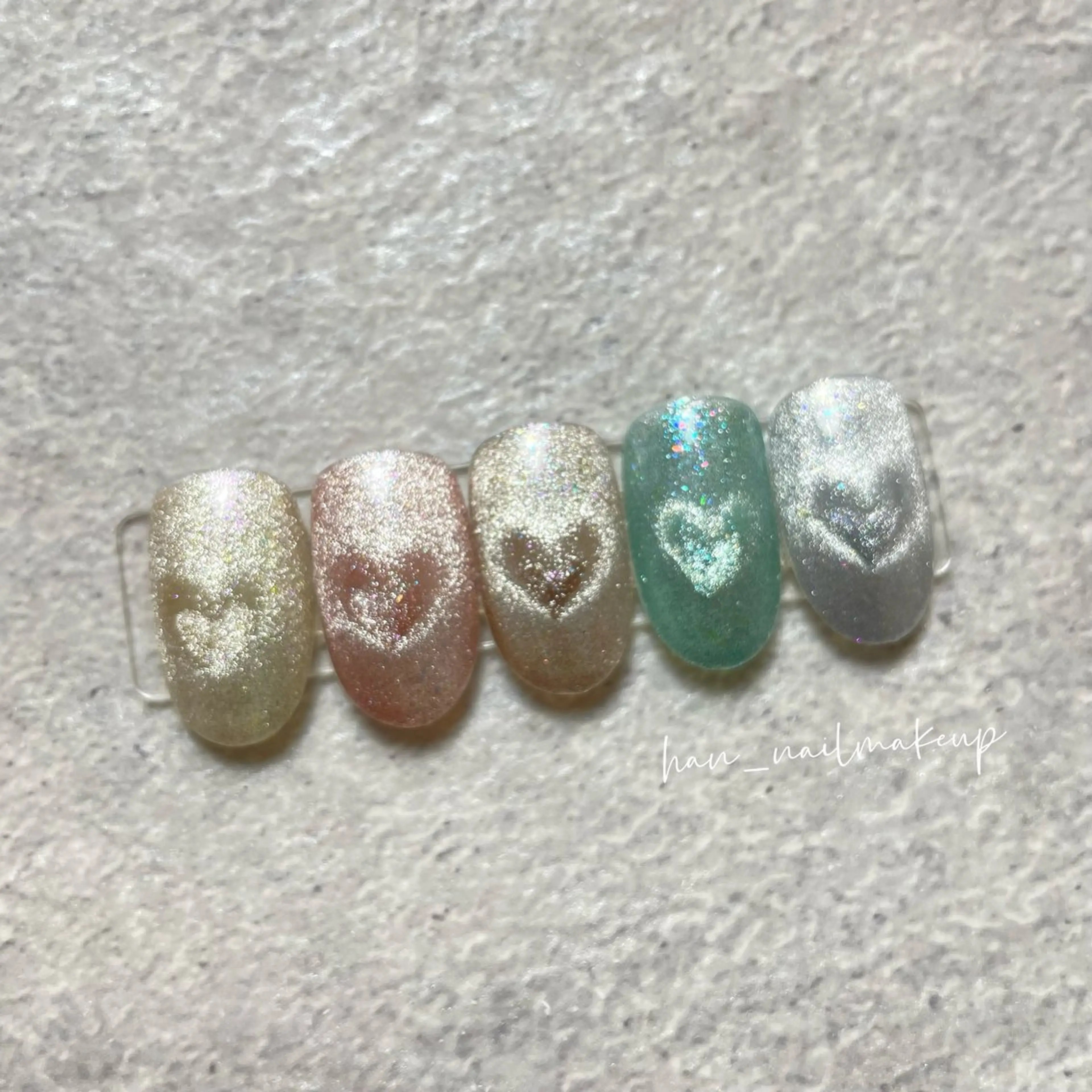 ネイル マグネットネイル ぷっくりネイル ハンドネイル Han Nail 【y&m】のネイルデザイン