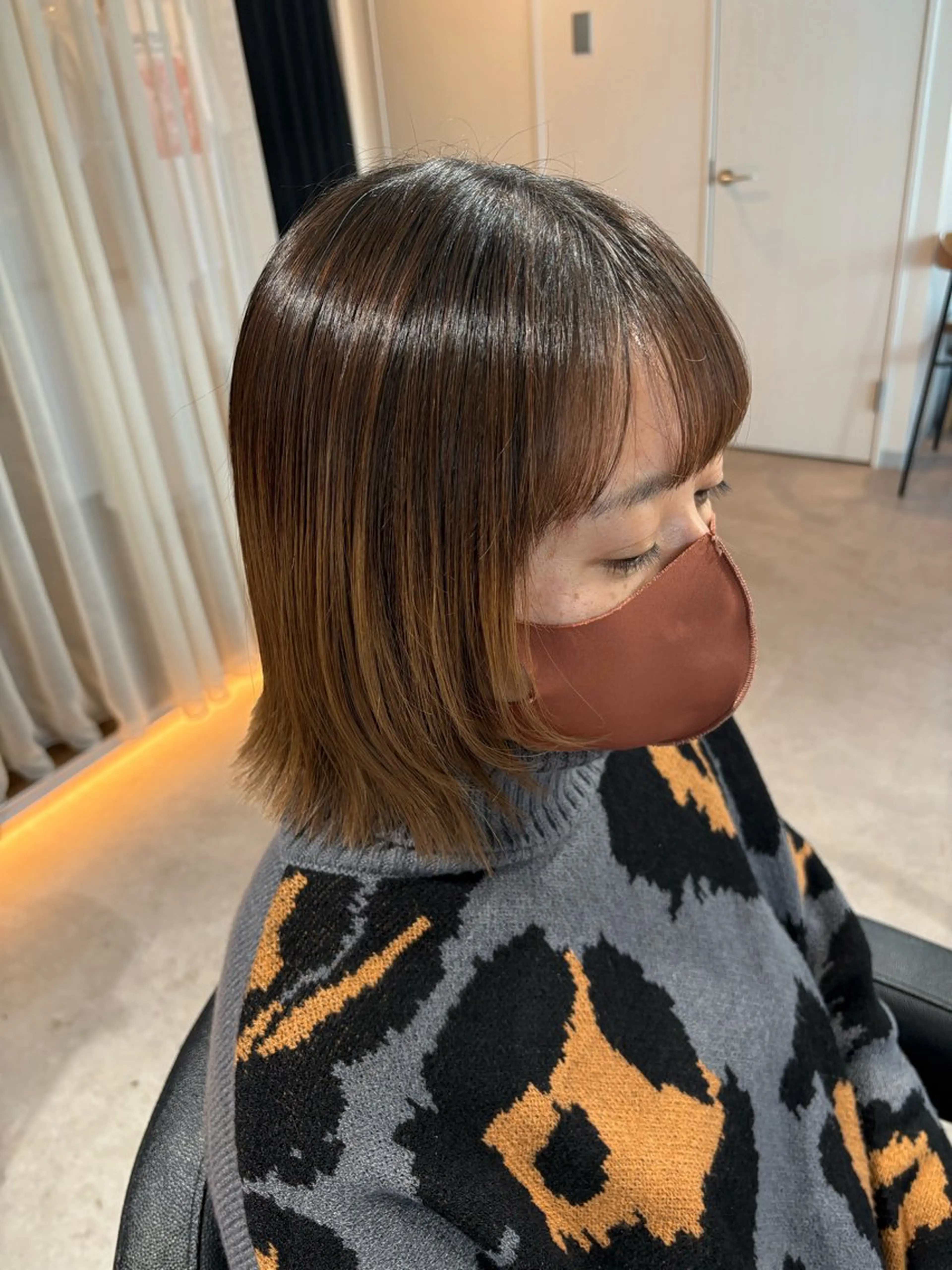 ショート ボブ 顔周りカット レイヤーカット aina / n.w.hのヘアスタイル