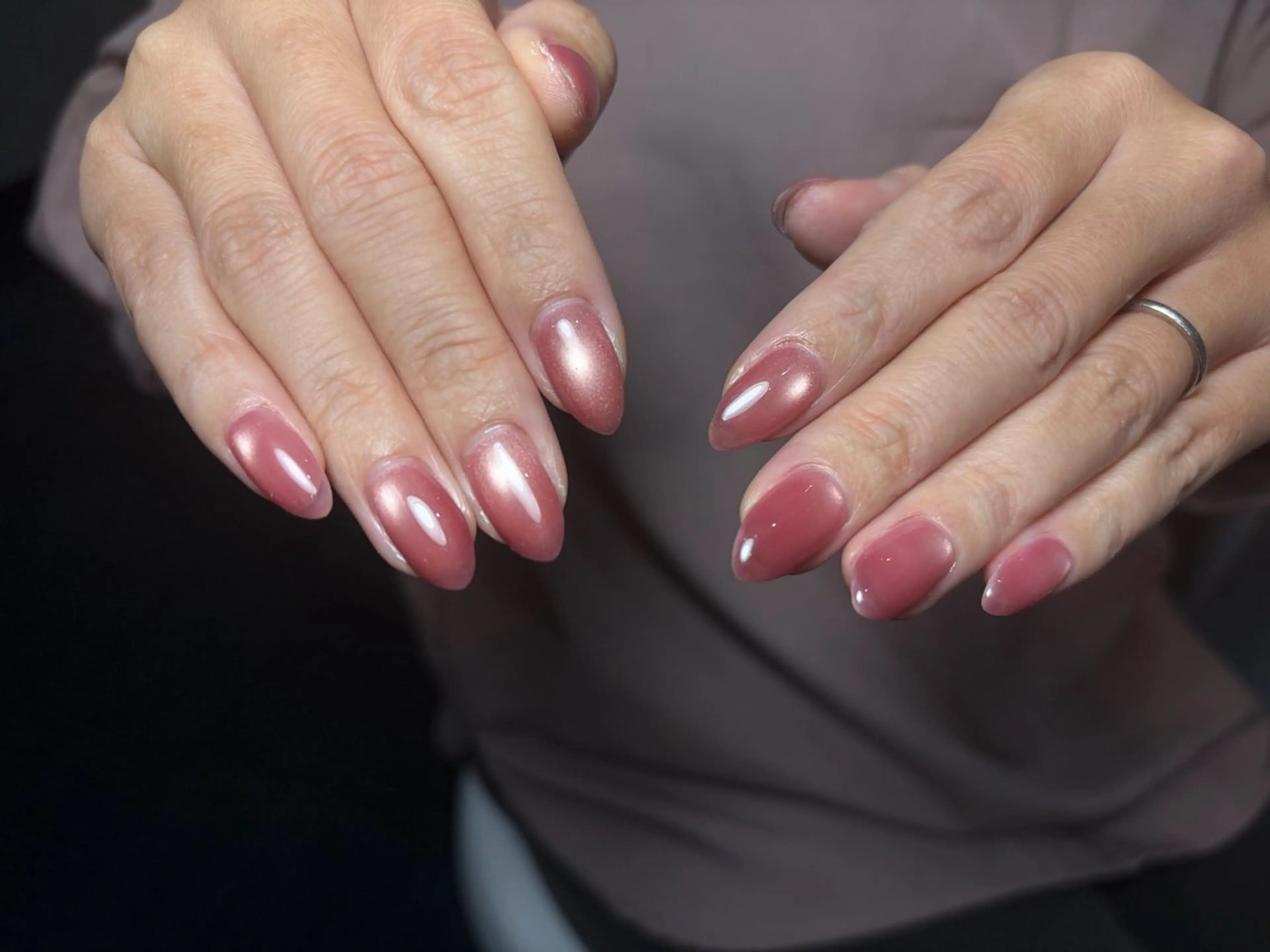 ネイル オーロラネイル チークネイル 長さ出し フットネイル フレンチネイル ハンドネイル J&C Nail Salon吉祥寺所属・YU KIのネイルデザイン