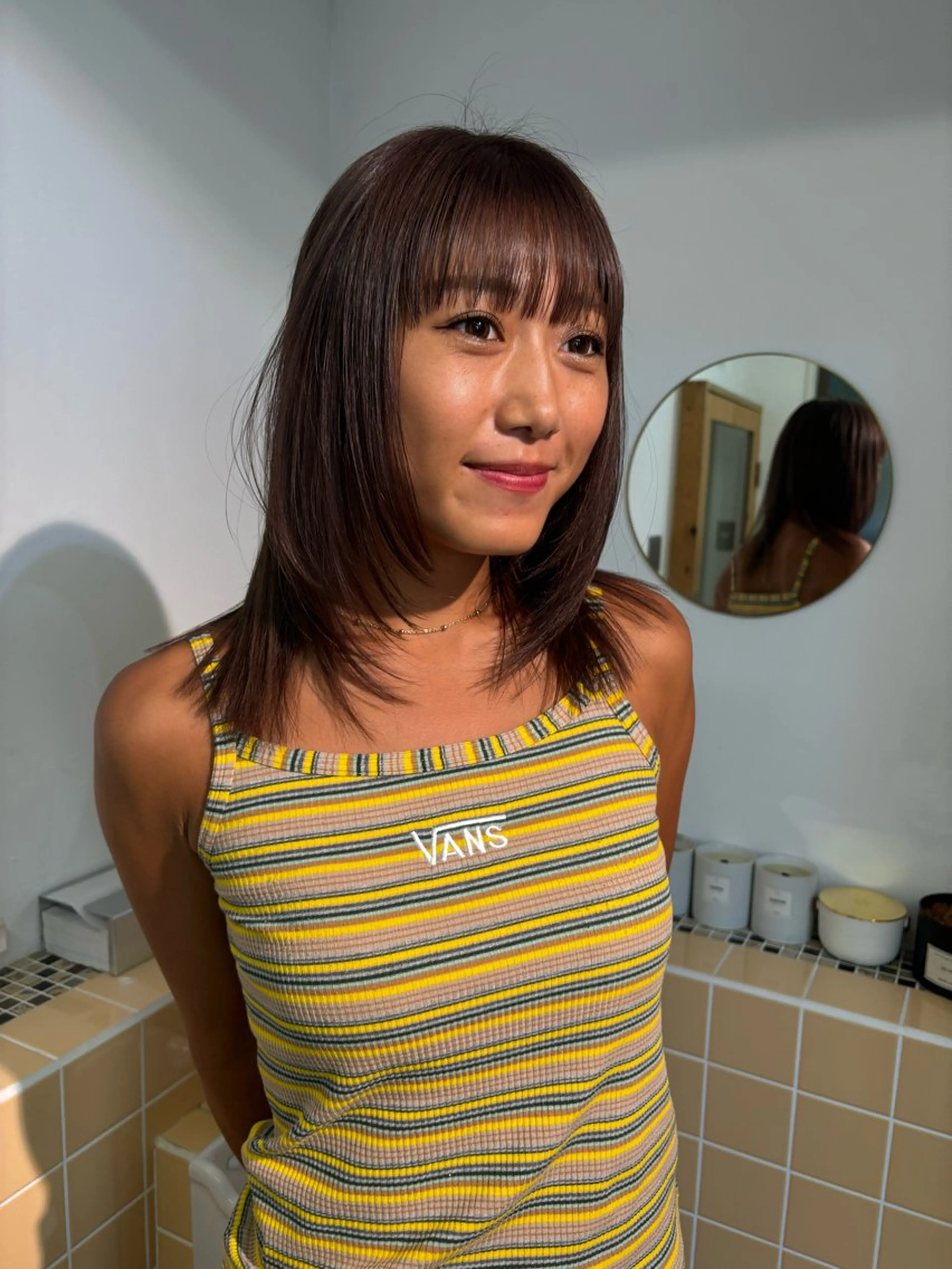 ミディアム カラー sakura🌸 レイヤー/nelkeのヘアスタイル