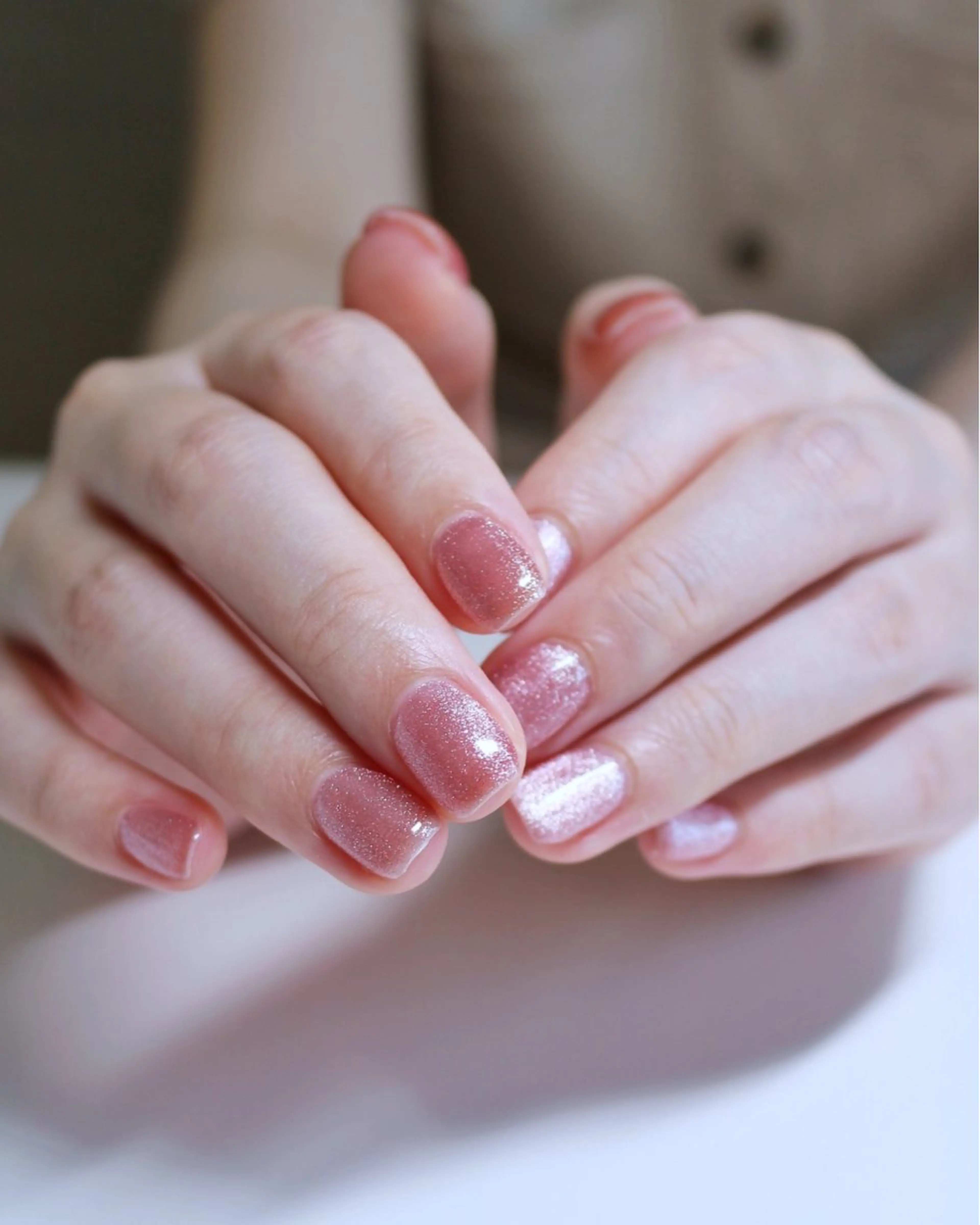 ネイル キラキラネイル 韓国ネイル マグネットネイル ミラーネイル ピンク ハンドネイル Baku Nailsのネイルデザイン