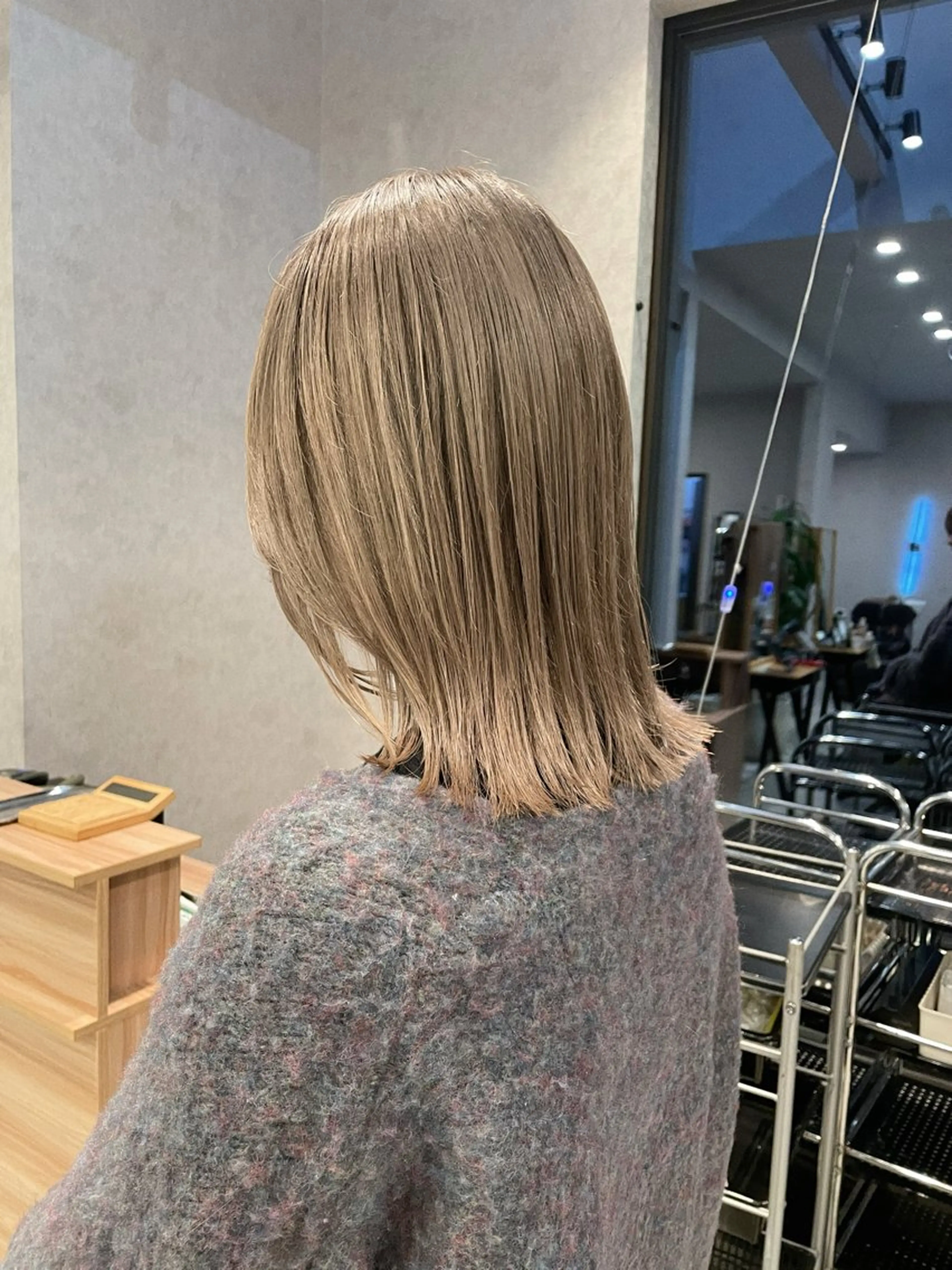 ミディアム カラー グレージュ ミルクティーグレージュ ヘアカラー 透明感カラー/ボブ misaki °＊のヘアスタイル