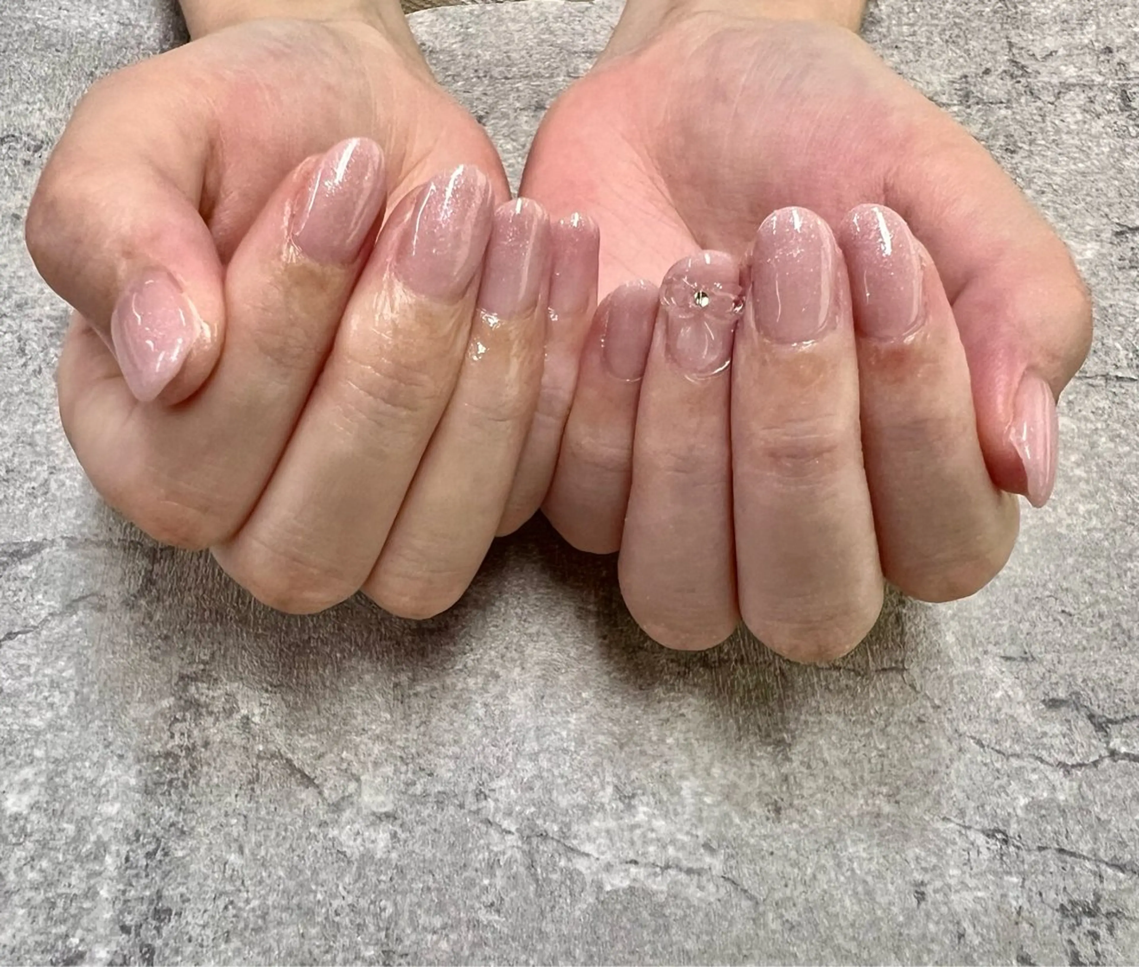 メンズ ネイル ぷっくりネイル リボン シンプルネイル Cosmos Nail所属・222Nail [稲田さやか]のネイルデザイン