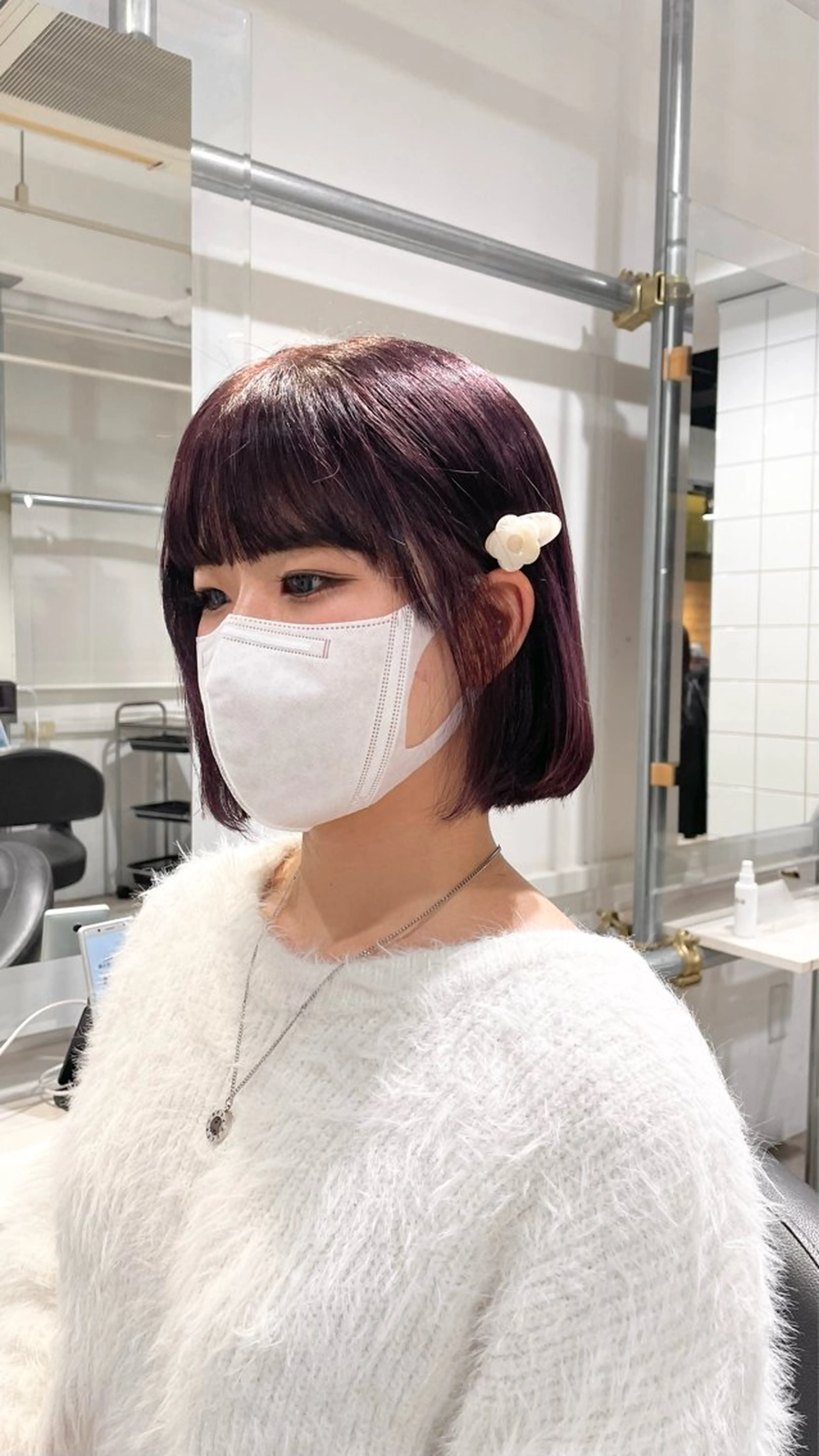 ミディアム カット 盛れる暖色🎀ガーリ ーヘア🎀きっかのヘアスタイル