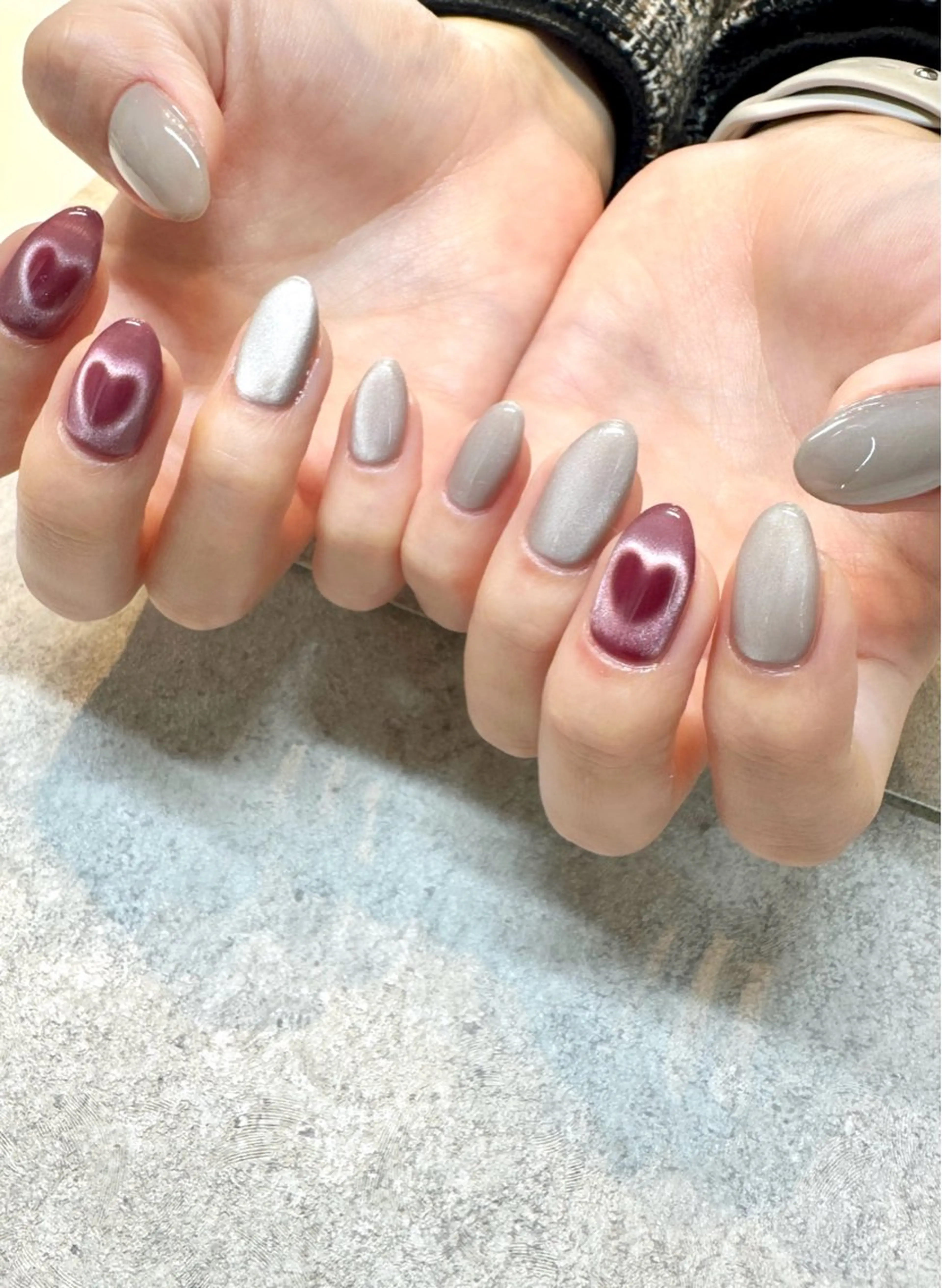 ネイル ハート マグネットネイル ハンドネイル Baden Nail ﾊﾞ-ﾃﾞﾝ ﾈｲﾙのネイルデザイン