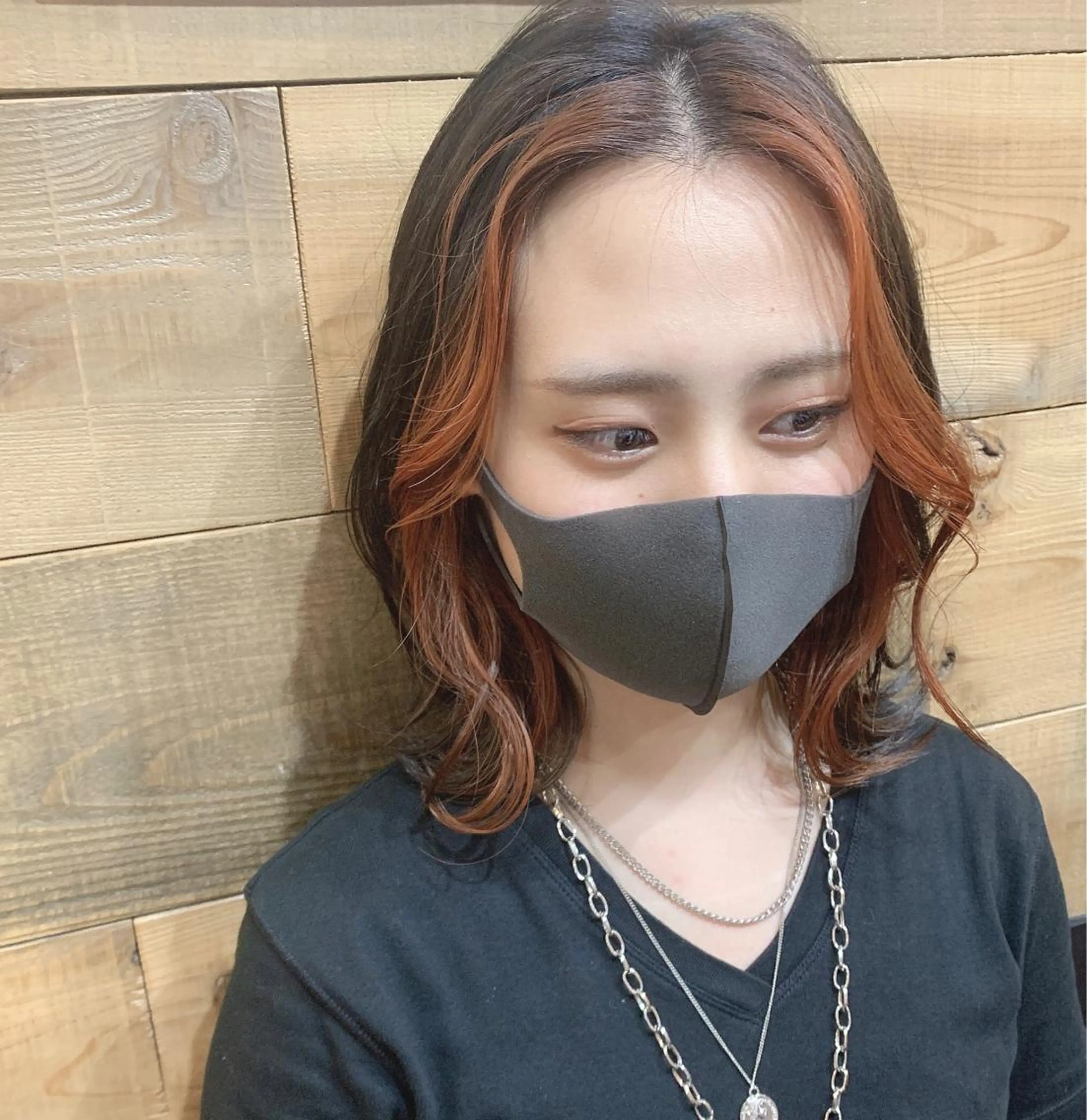 ミディアム カラー ミストバング  フェイスフレーミング カット ヘアカラー SHIAN 八王子👼鬼塚さやかのヘアスタイル