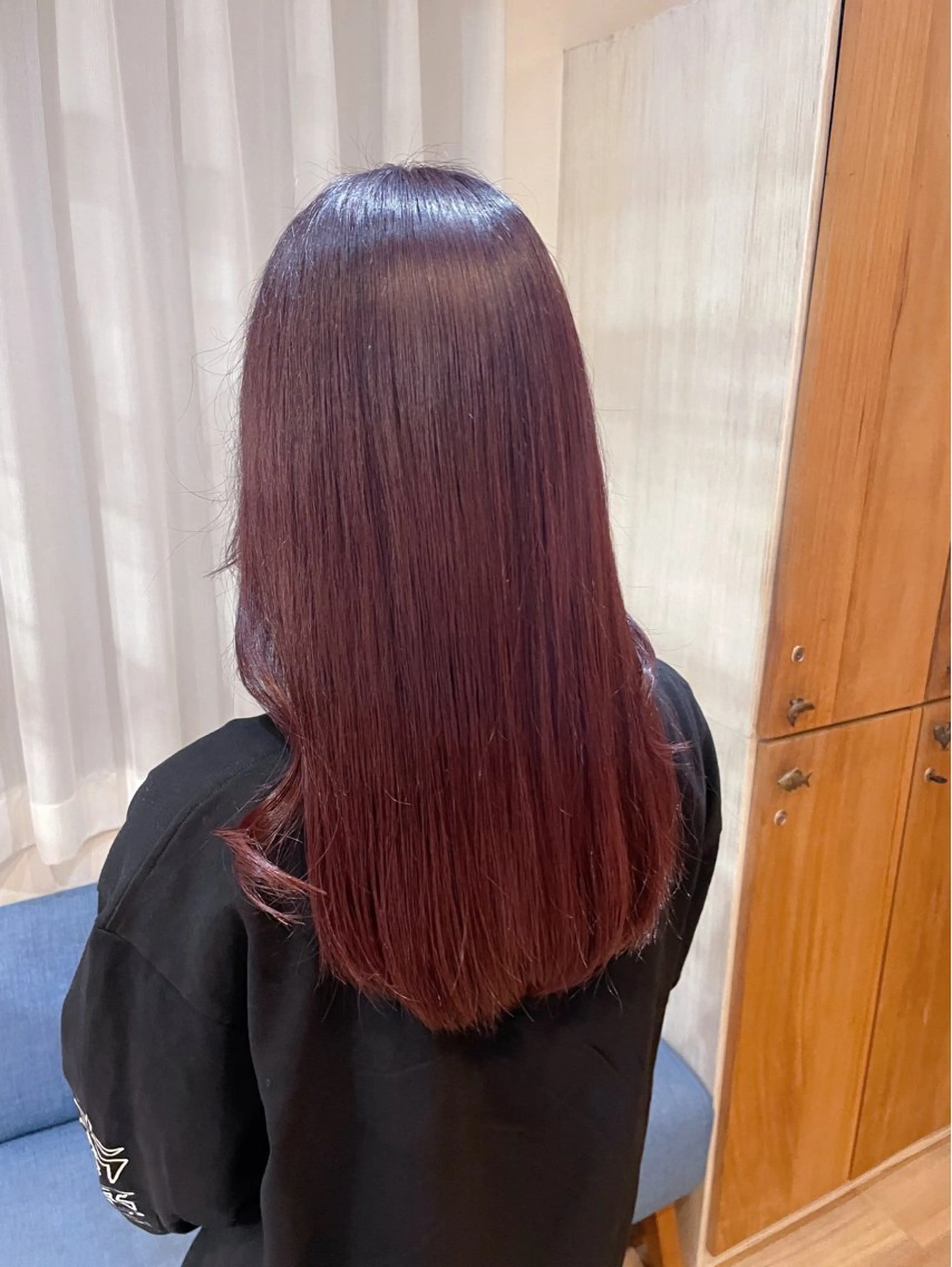 セミロング カラー ヘアアレンジ ブリーチ ブリーチなしカラー ピンクカラー カット ヘアカラー トリートメント なつき/艶ピンク/ girly hairのヘアスタイル