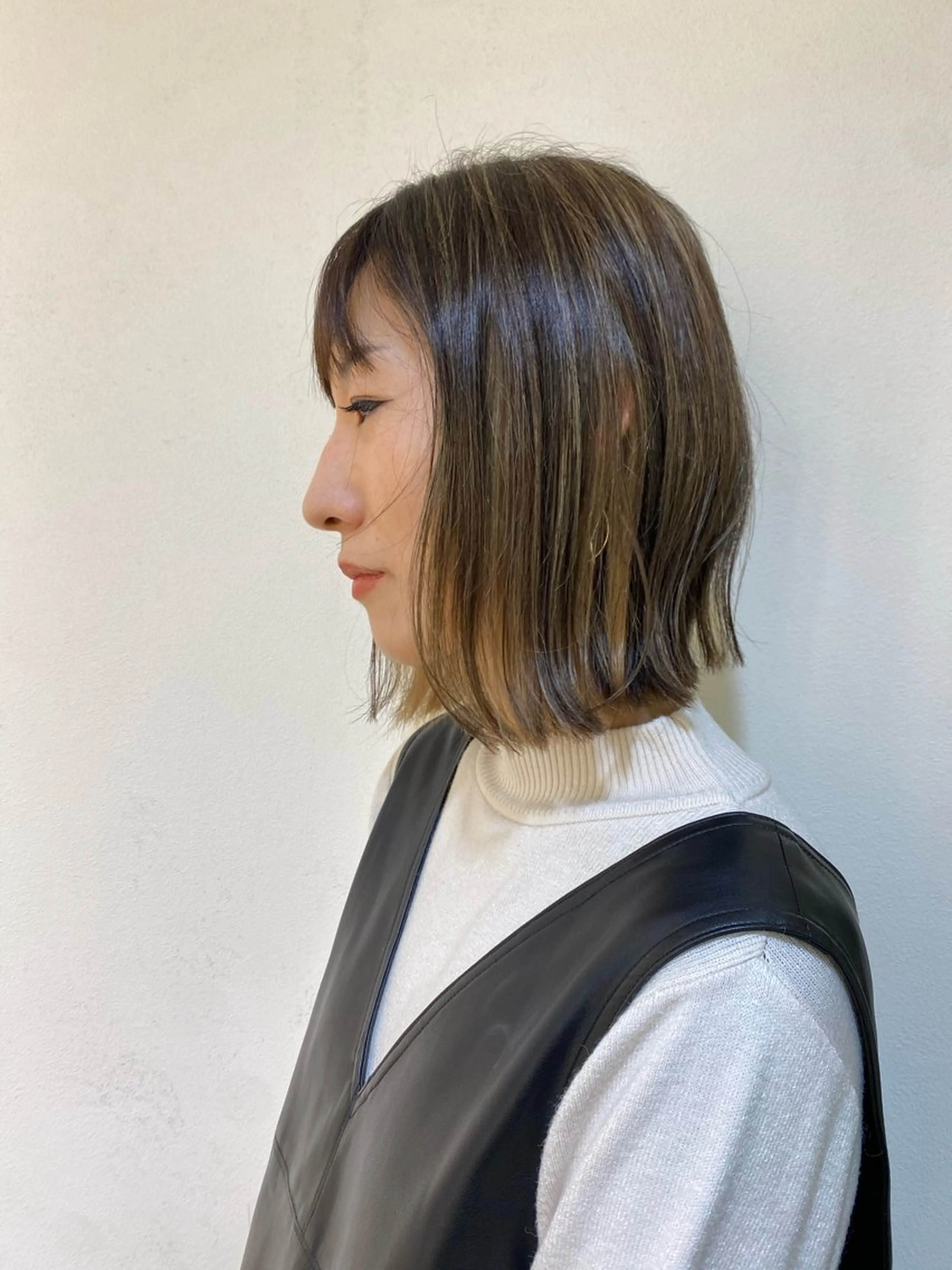 ミディアム 切りっぱなしボブ ボブ Fuse所属・Hana ⭐️カラーモデル募集のヘアスタイル