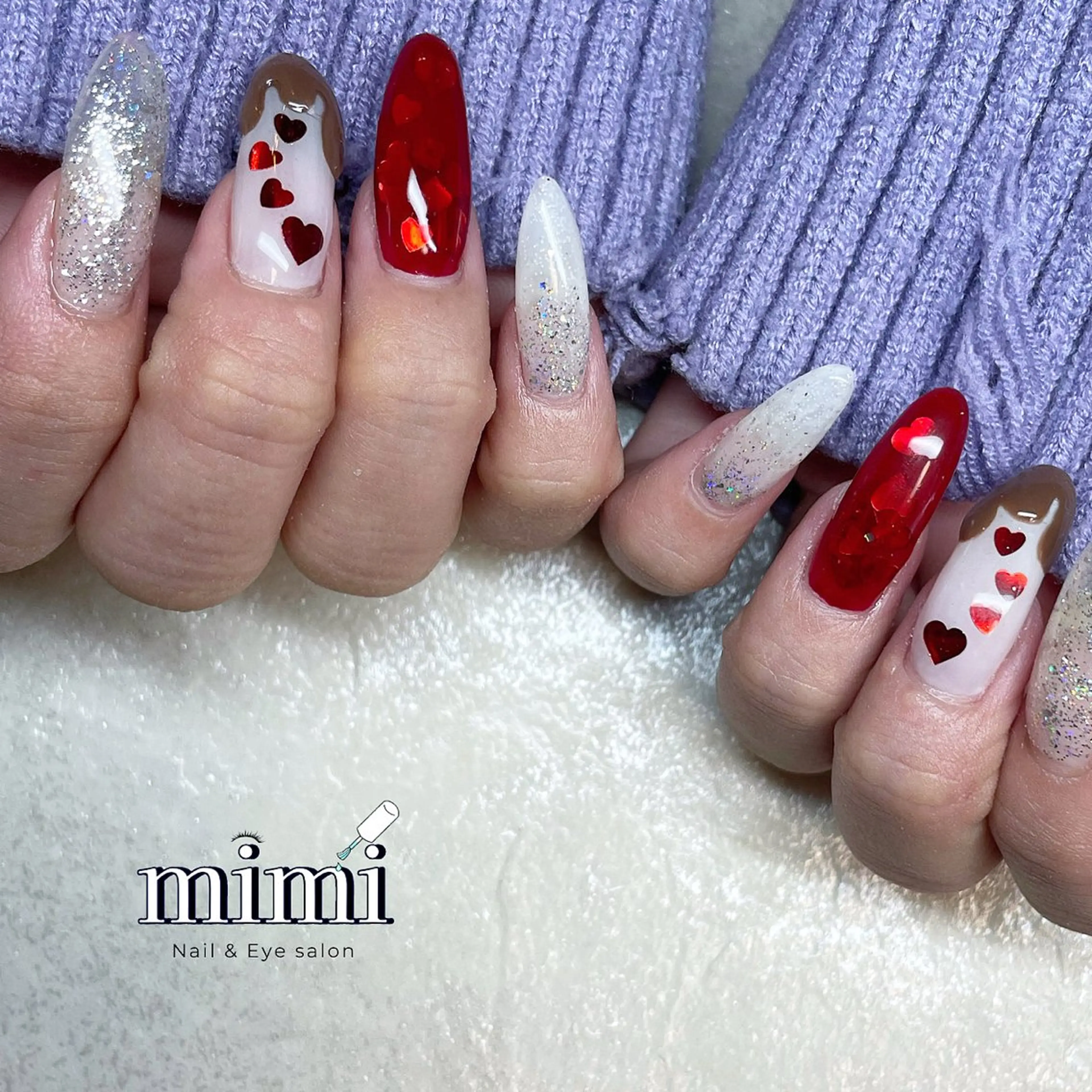 ネイル バレンタイン ハンドネイル Nail&Eye mimiのネイルデザイン