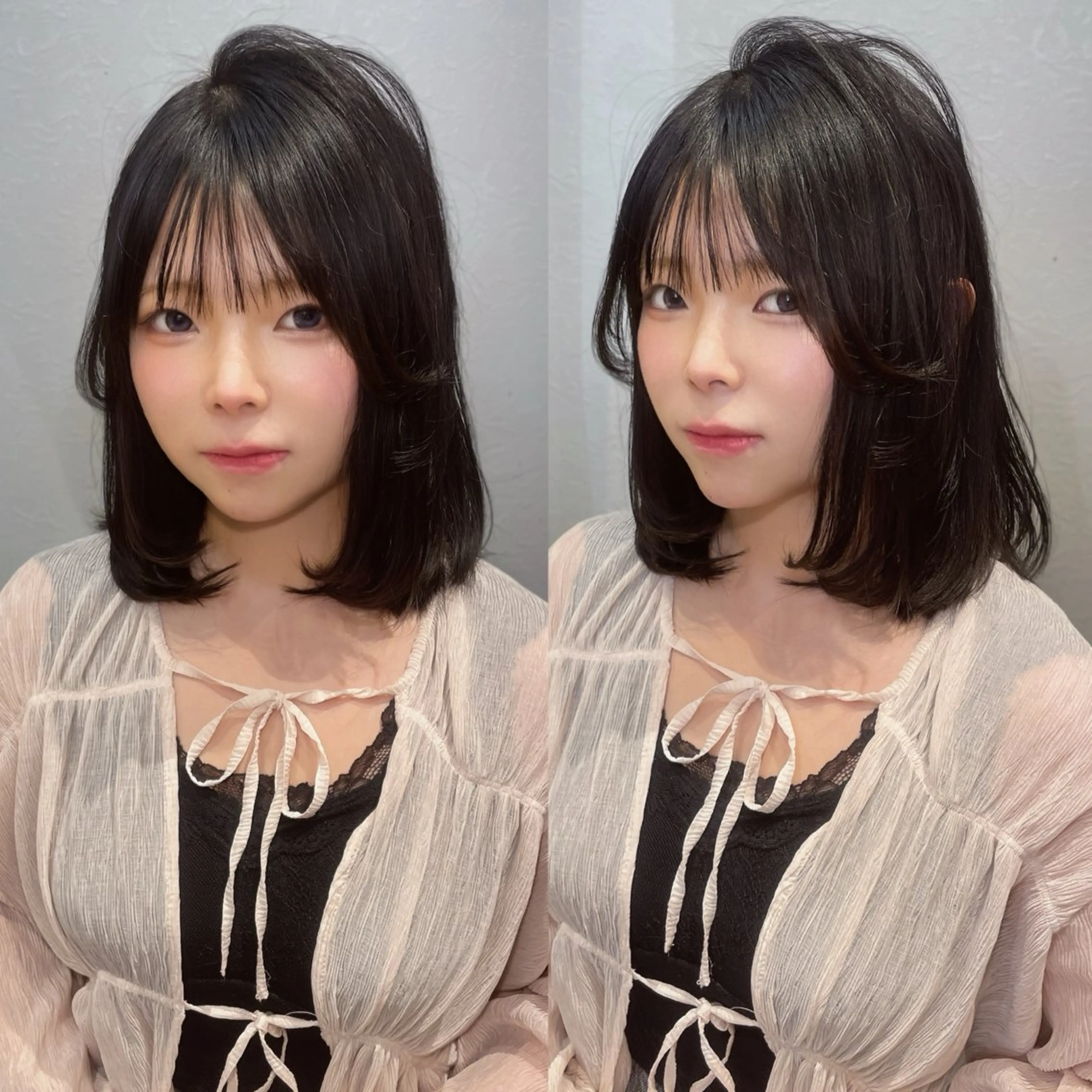 ミディアム ボブレイヤー ボブ レイヤーカット 似合わせカット/ 顔周りカット/まりなのヘアスタイル
