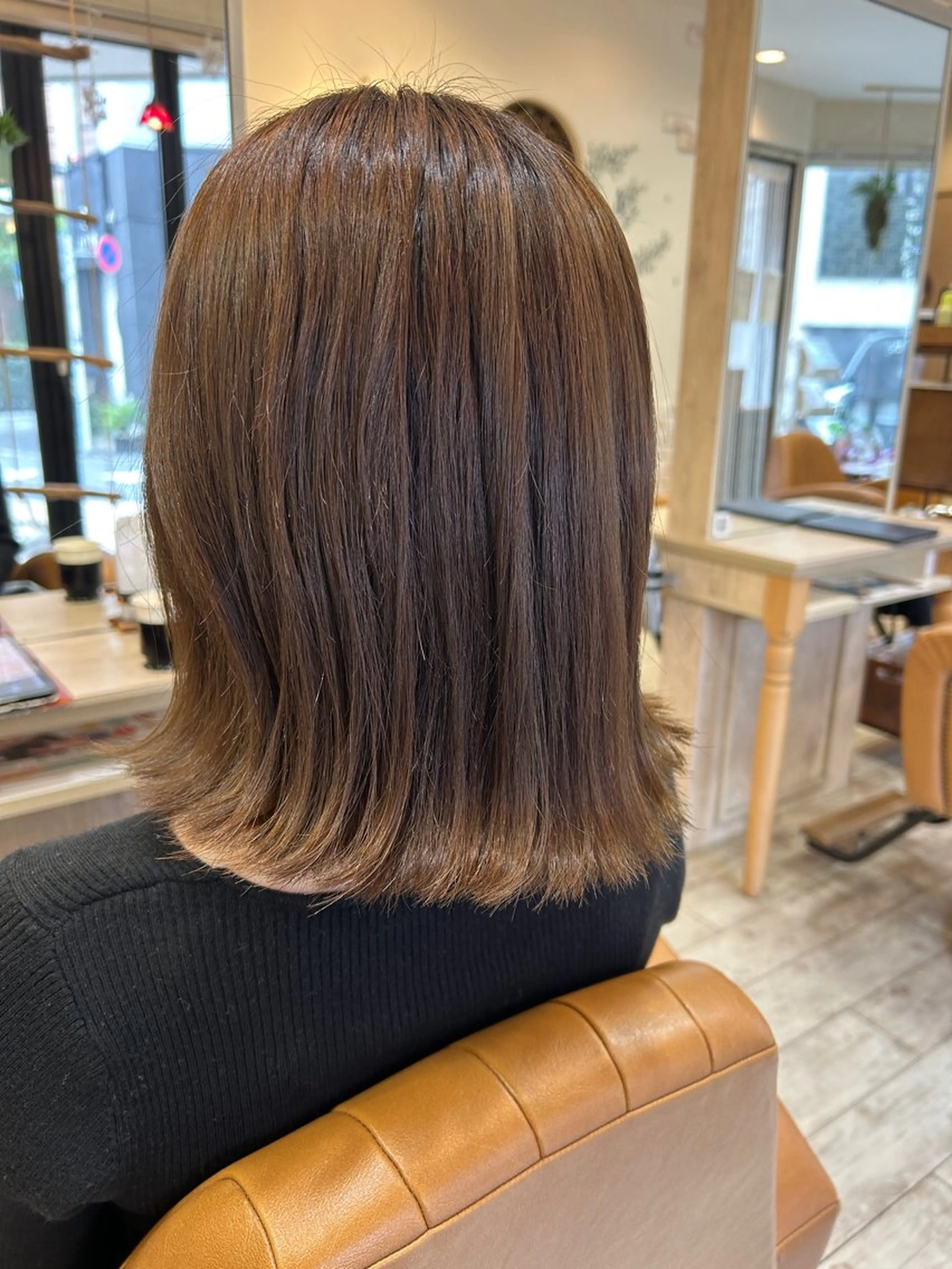 ミディアム カラー ヘアカラー ブリーチなしカラー 野々花🩰のヘアスタイル