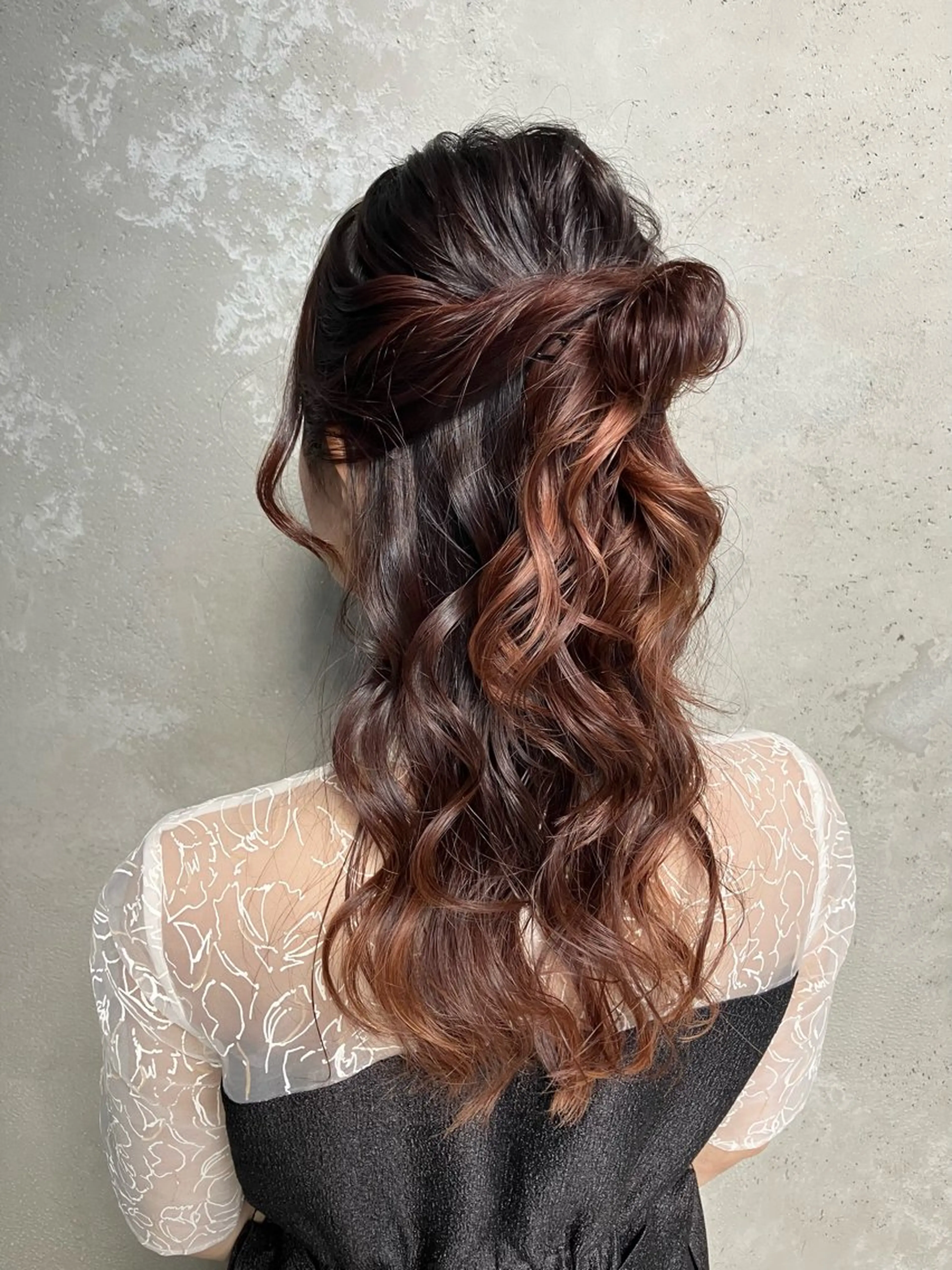 ヘアアレンジ ハーフアップ カット ヘアカラー トリートメント ヘッドスパ ヘアセット grand story/colulu渋谷2号店所属・【店長】miura 🤍coluluのヘアスタイル