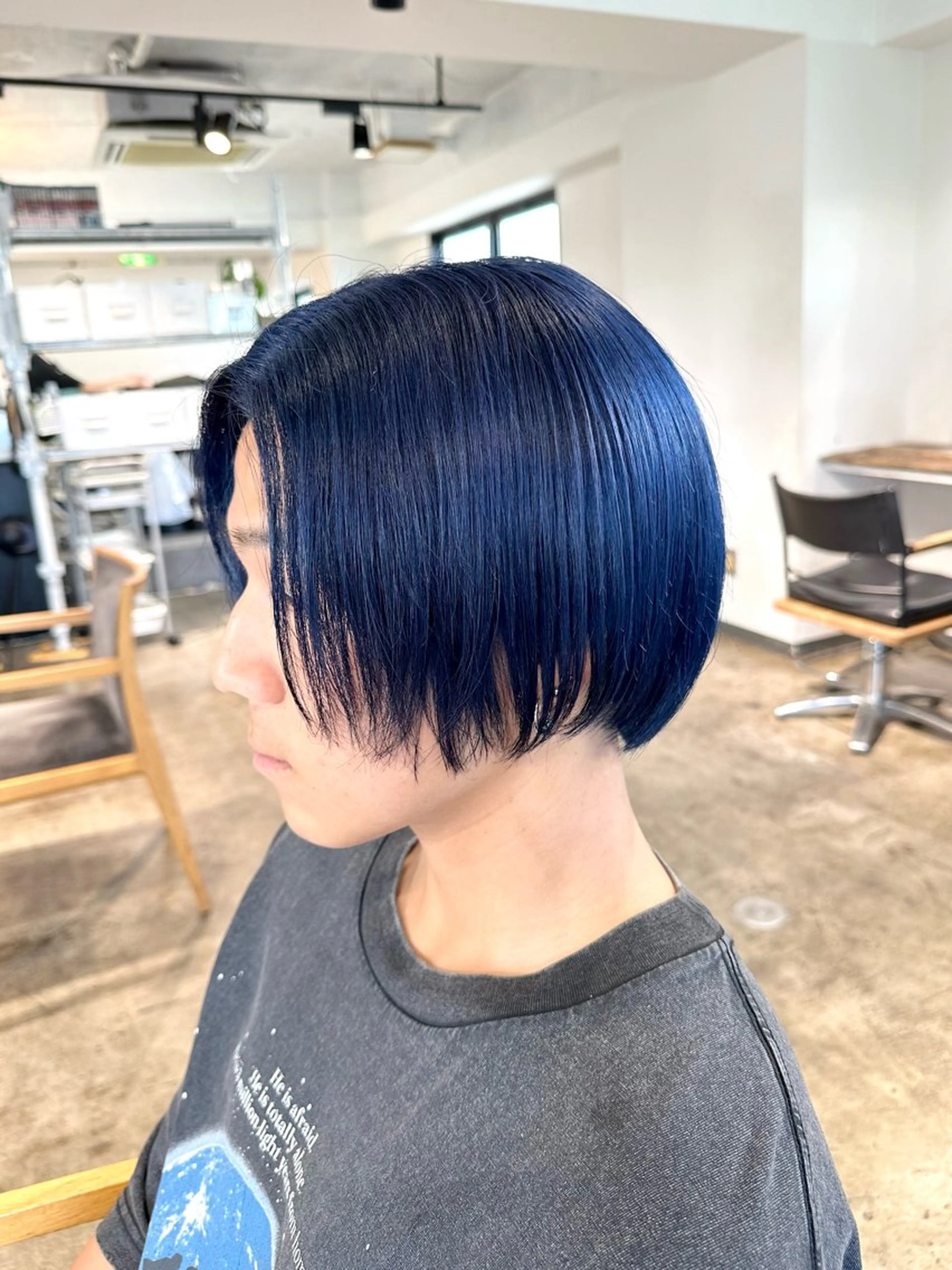 カラー メンズ メンズハイトーン マンバンヘア メンズパーマ ブルーカラー ハイトーンカラー カット ヘアカラー トリートメント 骨格補正施術/メンズ 専門美容師/YUYAのヘアスタイル