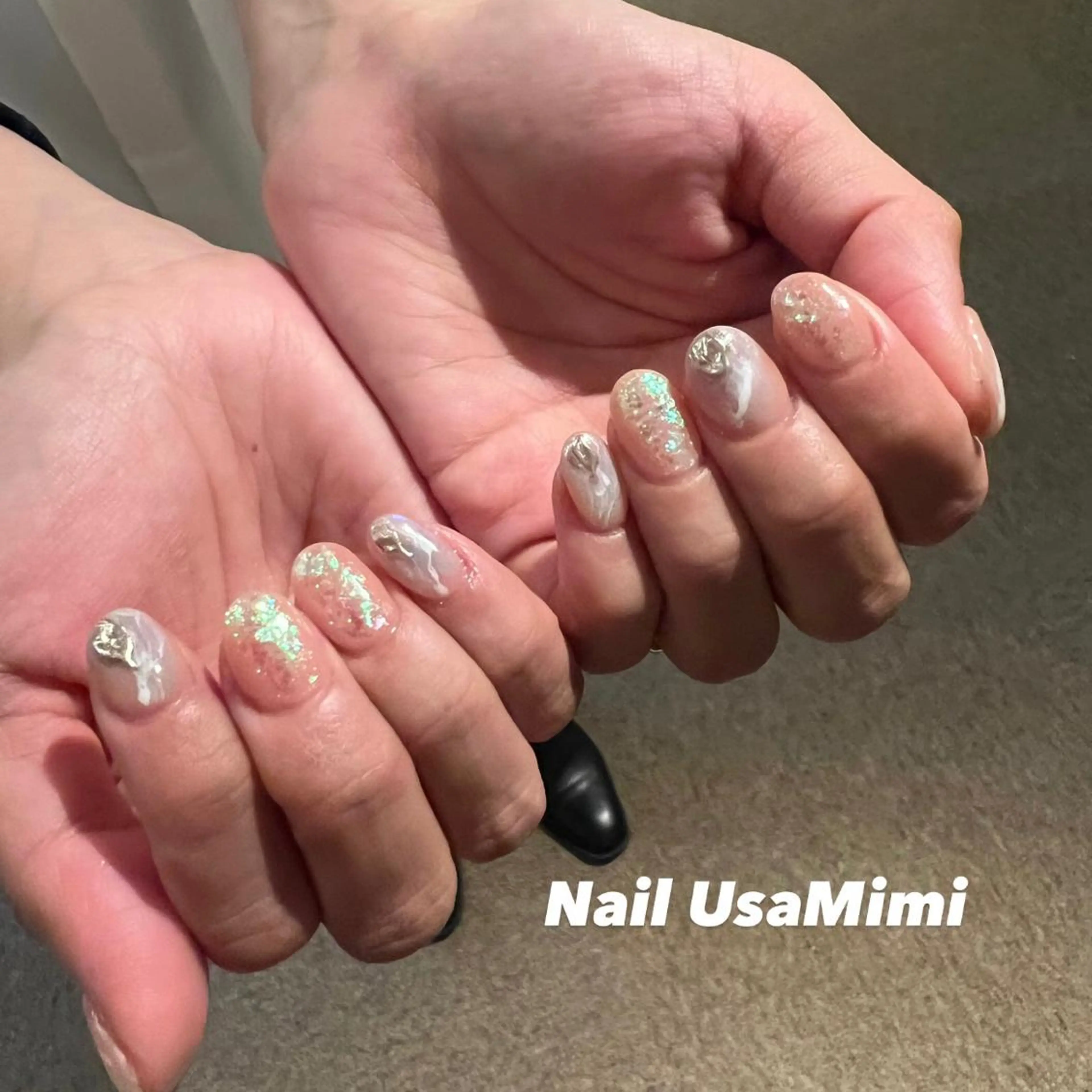 ネイル クリアネイル フットネイル ジェルネイル マグネットネイル 持ち込み 本町ネイルNail UsaMimiのネイルデザイン