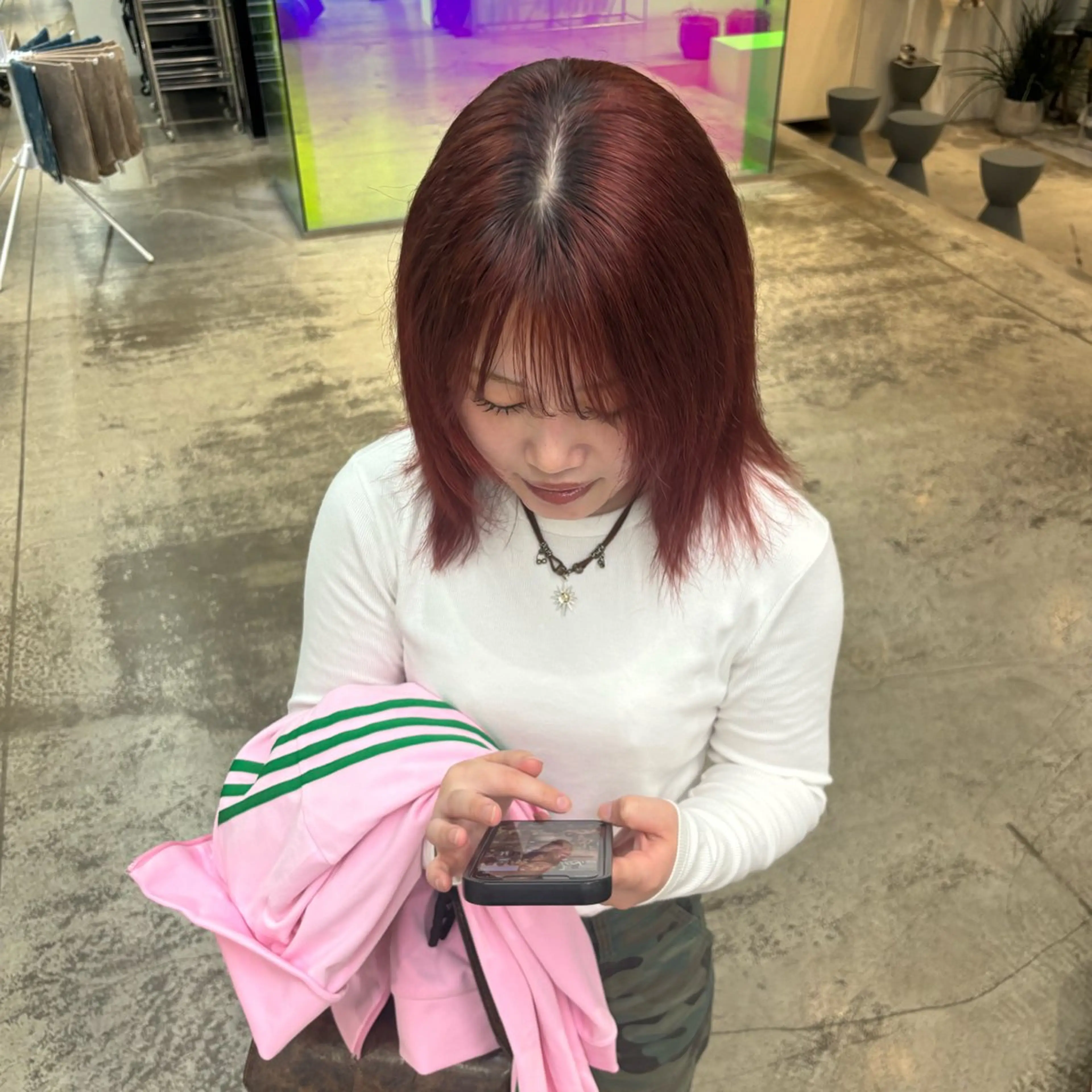 セミロング カラー 森田 温のヘアスタイル