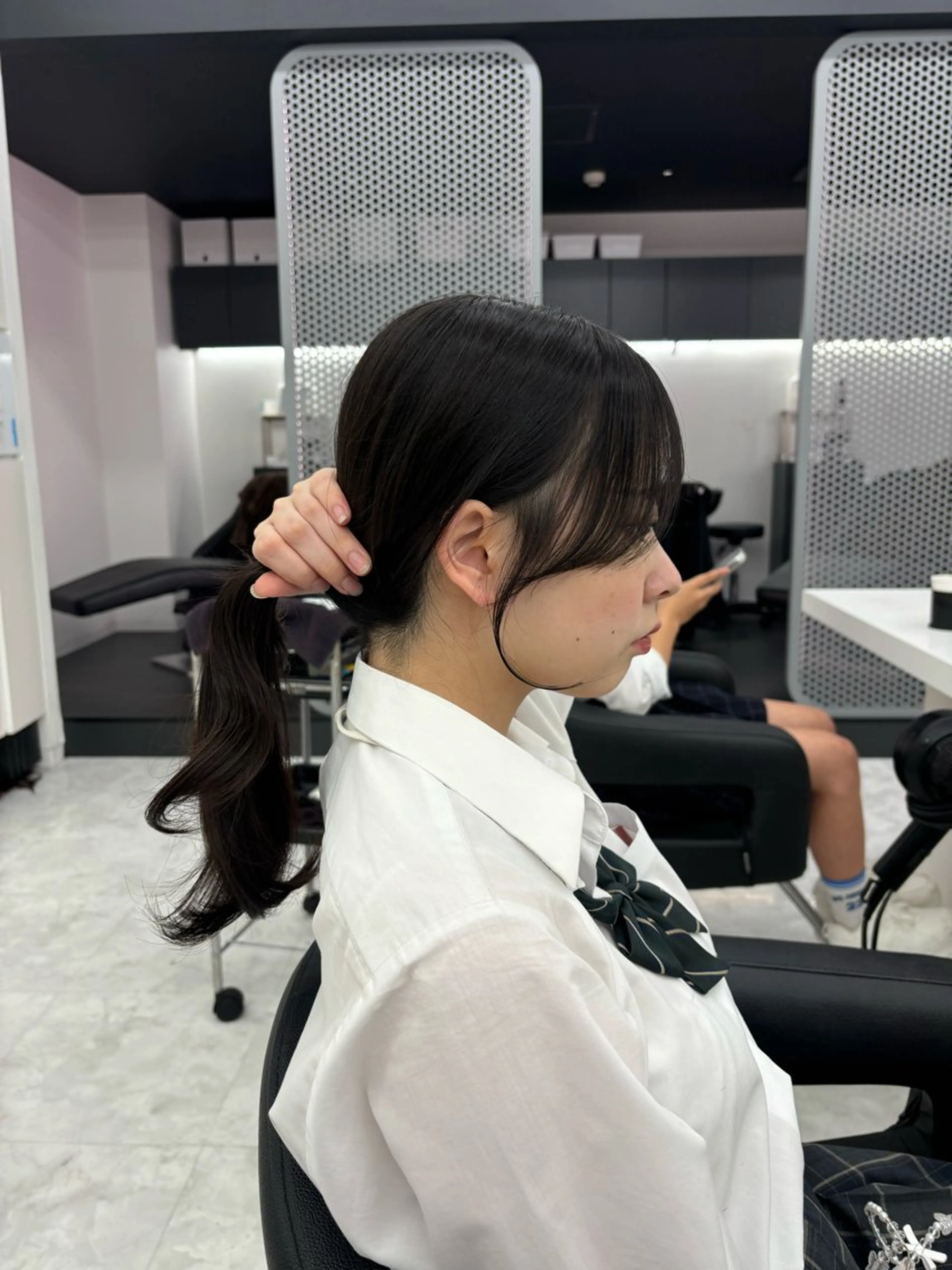ロング カット トリートメント ヘッドスパ ヘアセット 韓国レイヤー ハッシュカットのヘアスタイル