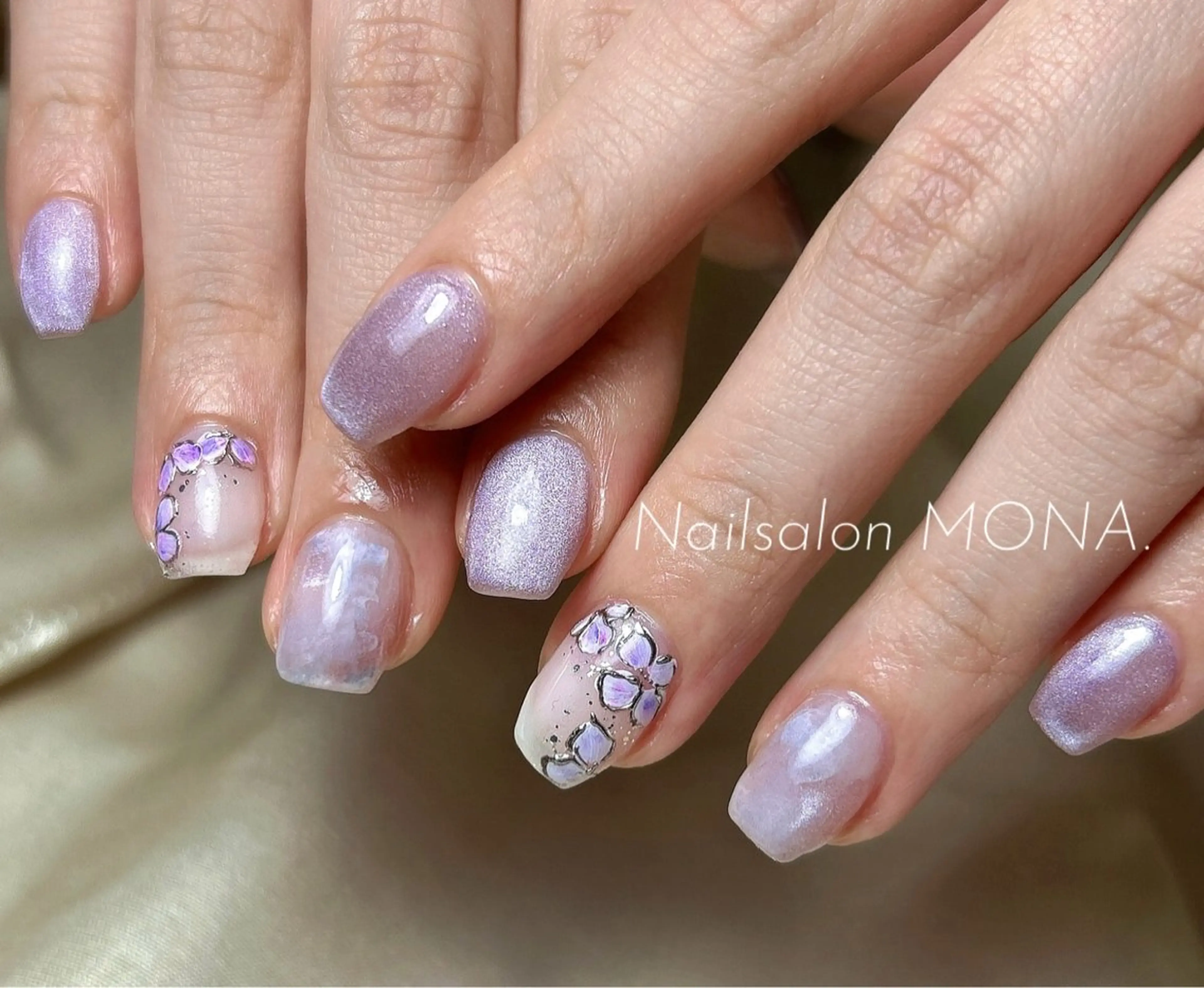 ネイル パープル ハンドネイル Nailsalon MONA.のネイルデザイン