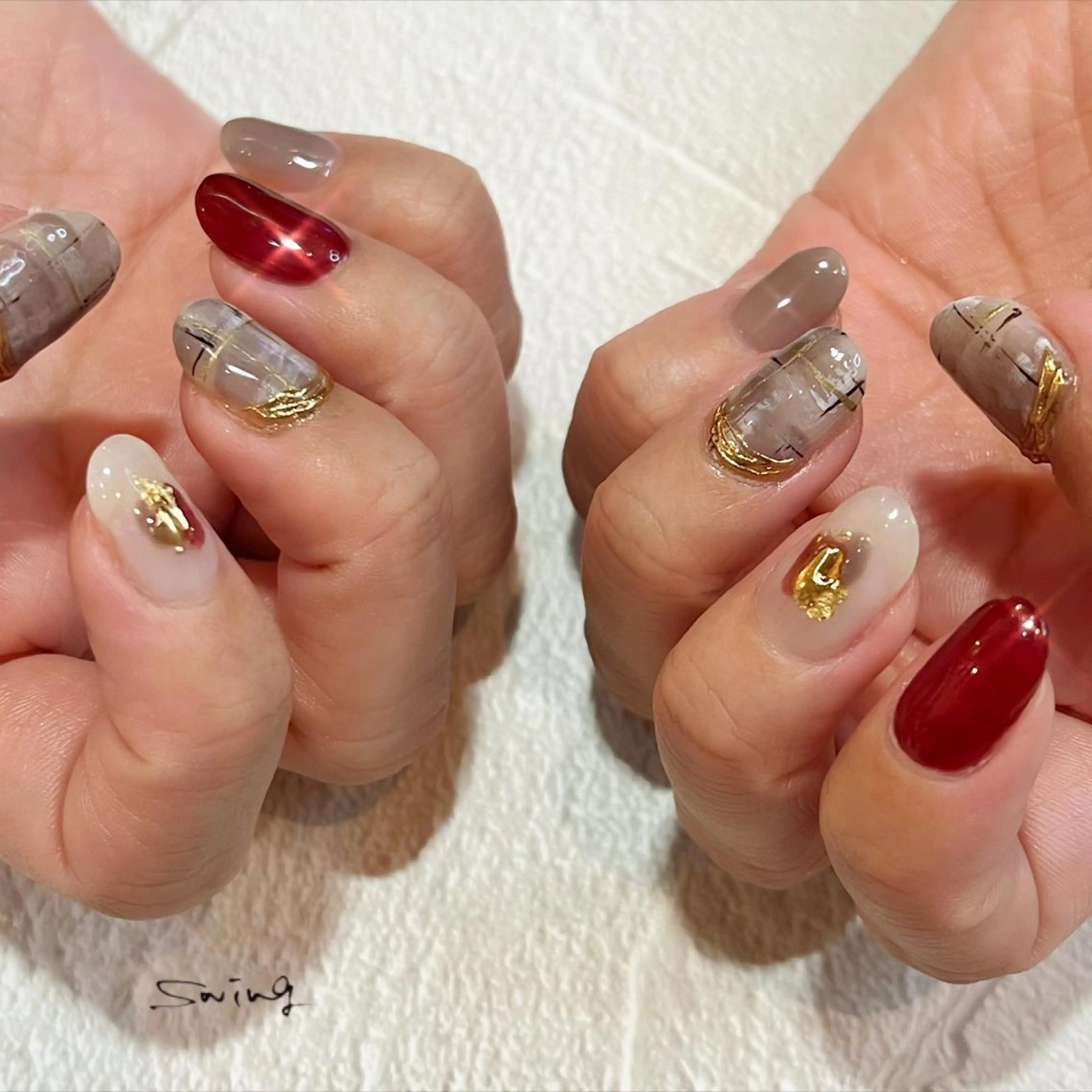 ネイル ボルドー ワンカラーネイル SWING Nail Salon所属・Yoshida Takakoのネイルデザイン