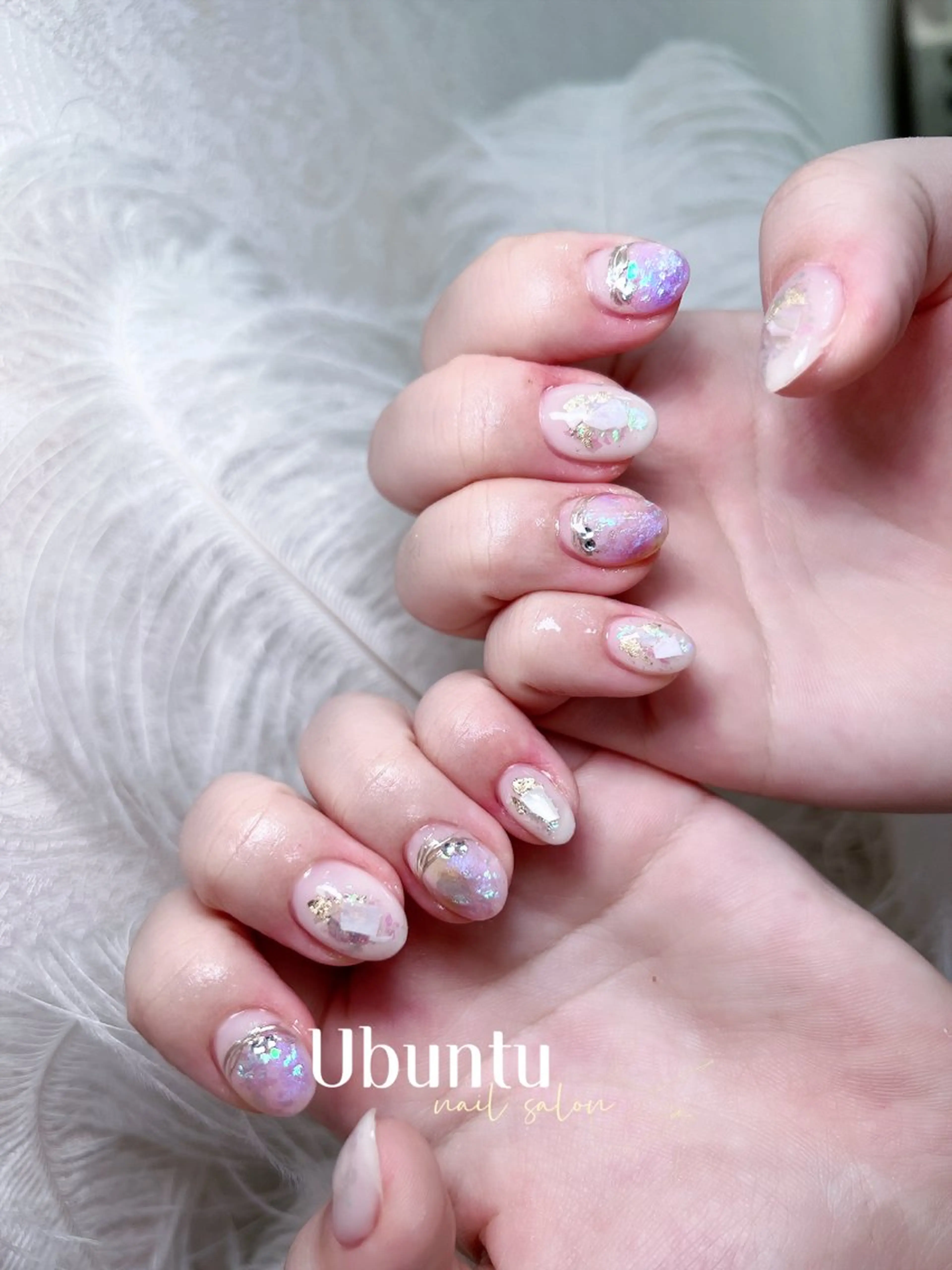 ネイル 韓国ネイル ラメ(グリッター) ハンドネイル Ubuntu🎀 ネイルサロン✨のネイルデザイン