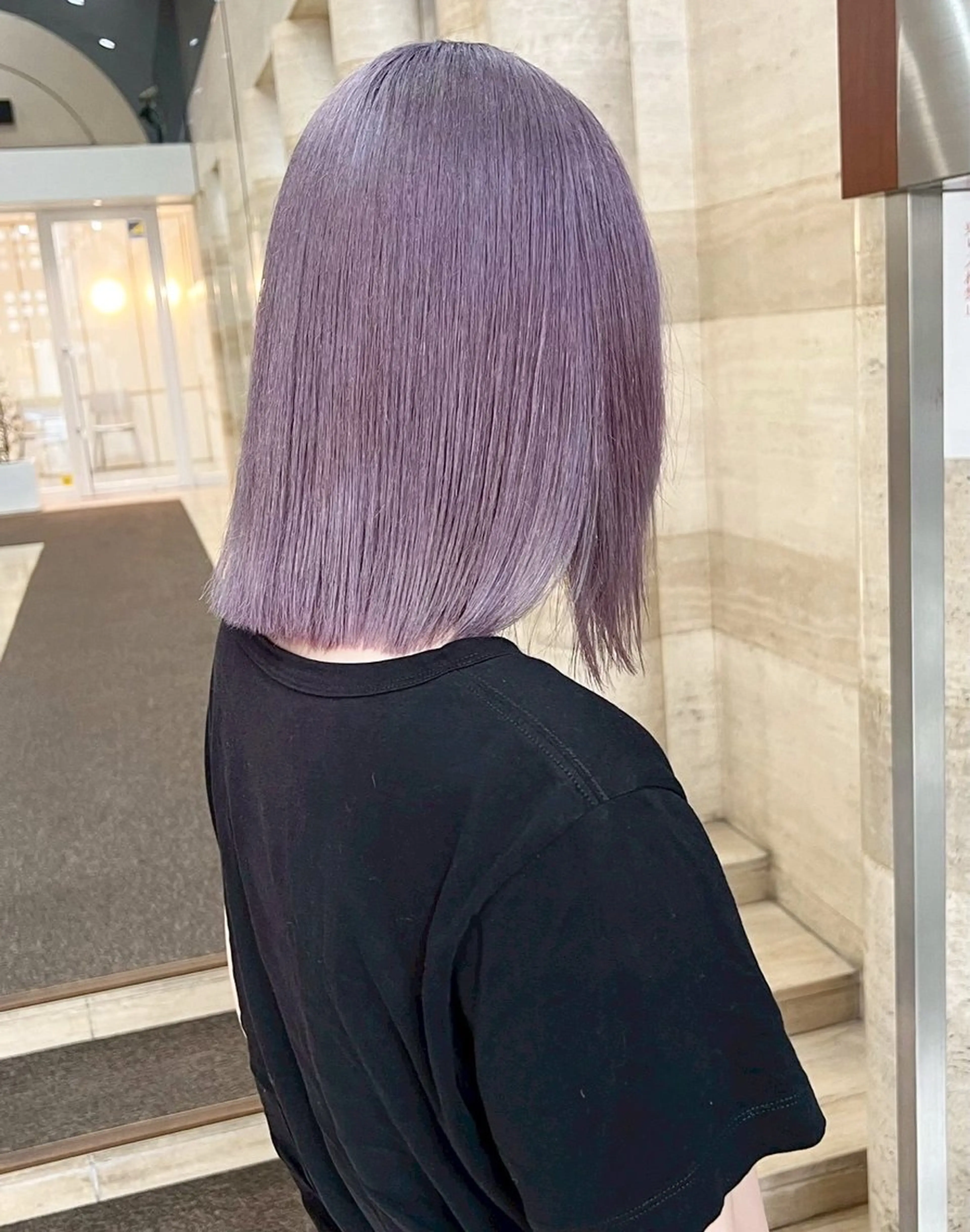 ミディアム カラー ブリーチ カシス ラベンダーカラー パープルカラー ヘアカラー SEINA️️/烏丸 ブリーチ/ハイトーンのヘアスタイル