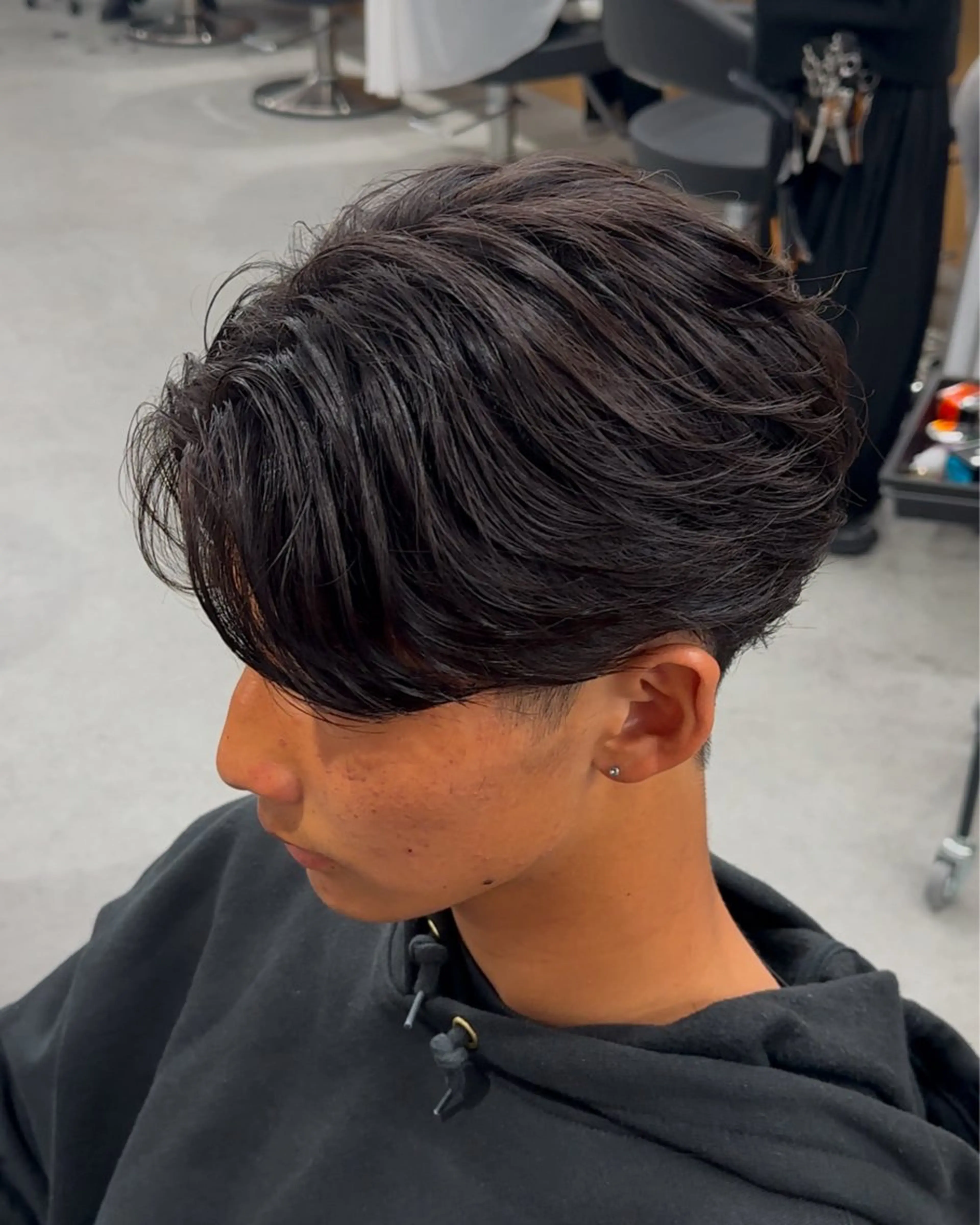 ショート パーマ ヘアアレンジ メンズ カット 縮毛矯正 ヘアセット Ryo横浜韓国ヘア/ ハイトーン/縮毛矯正のヘアスタイル