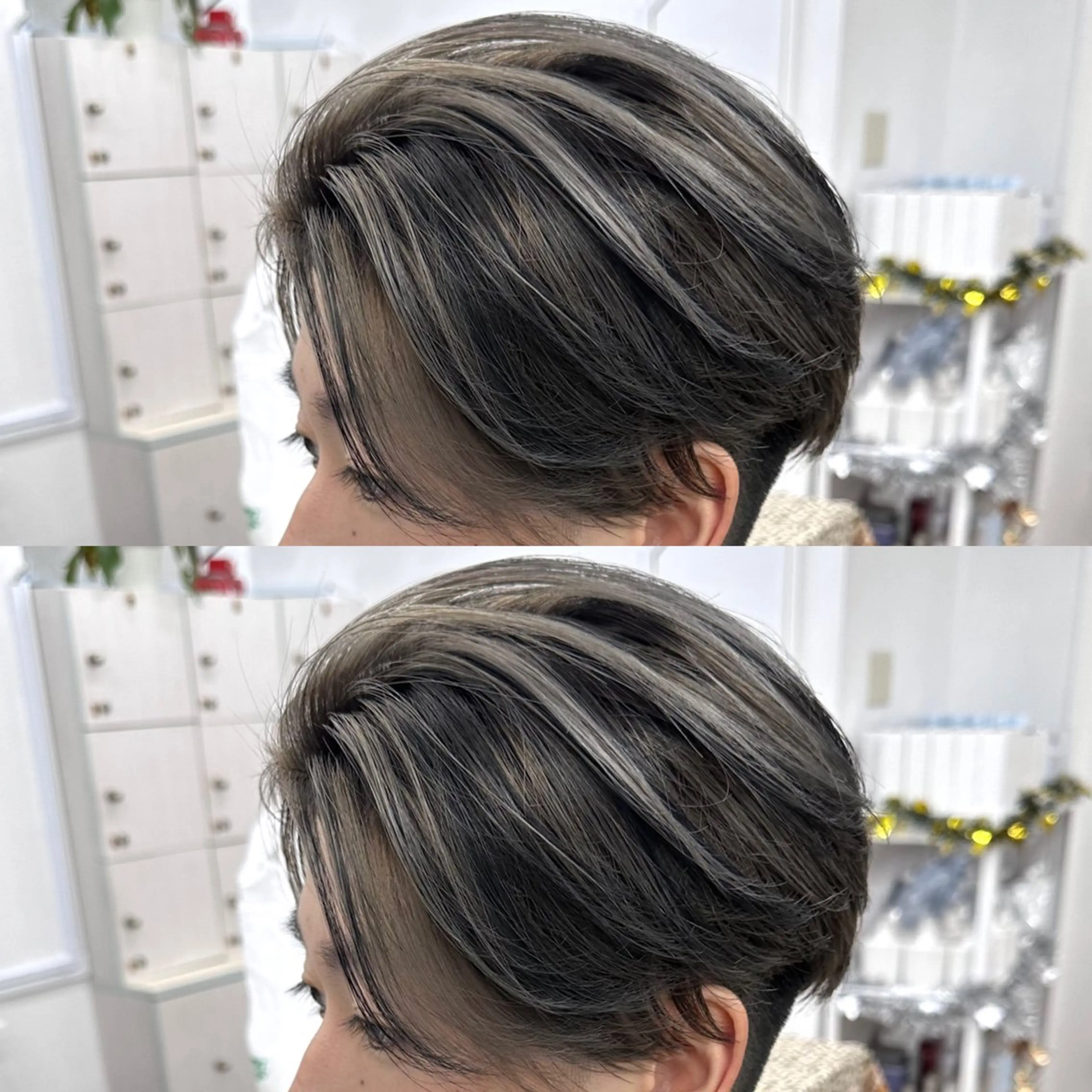 ミディアム カラー メンズ メンズバレイヤージュ メンズハイライト バレイヤージュ 透明感カラー ハイライトカラー メンズ特化✂️ 小枝 優生のヘアスタイル