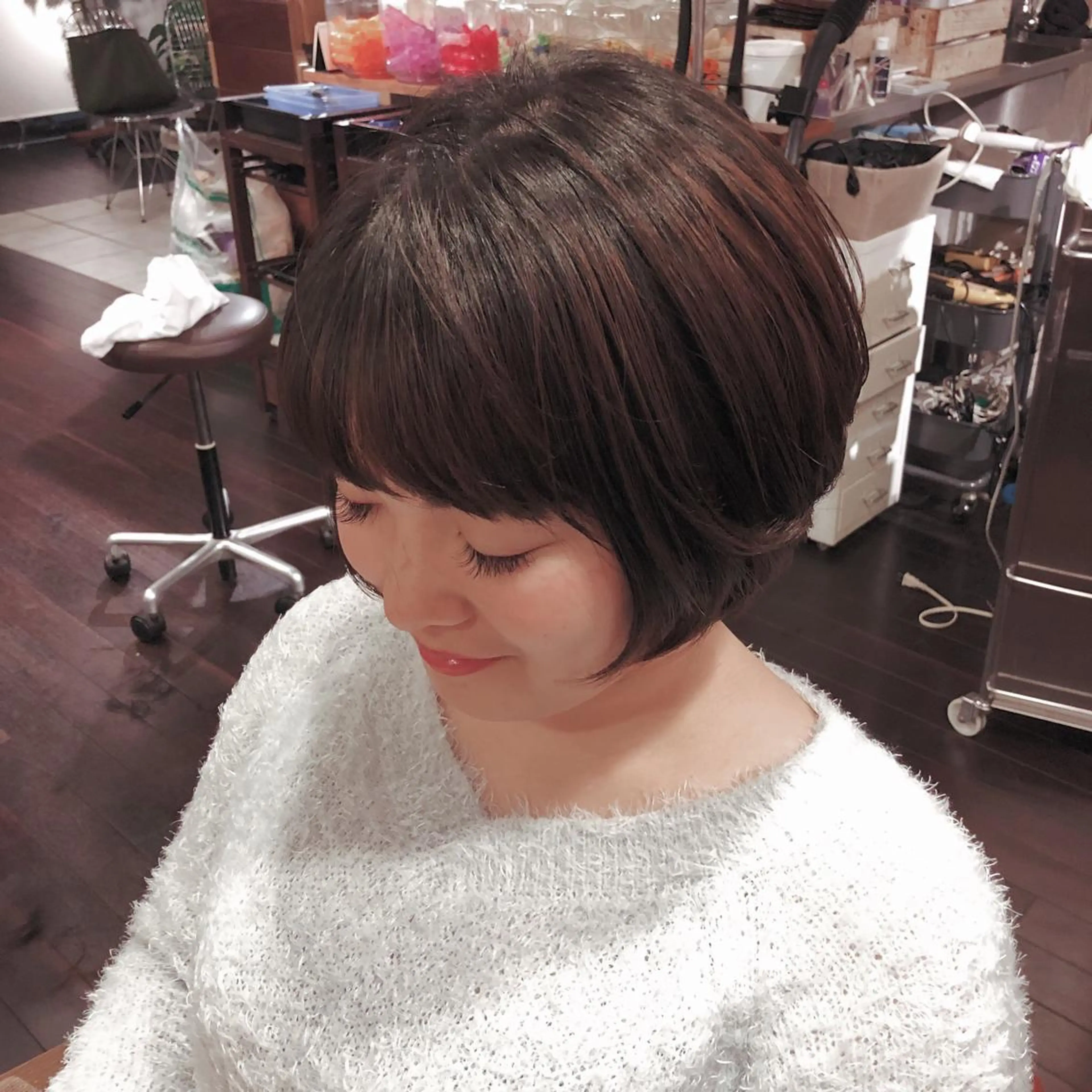 ショート カラー パーマ 土屋かすみ✁︎. ꙳ 姫カットのヘアスタイル