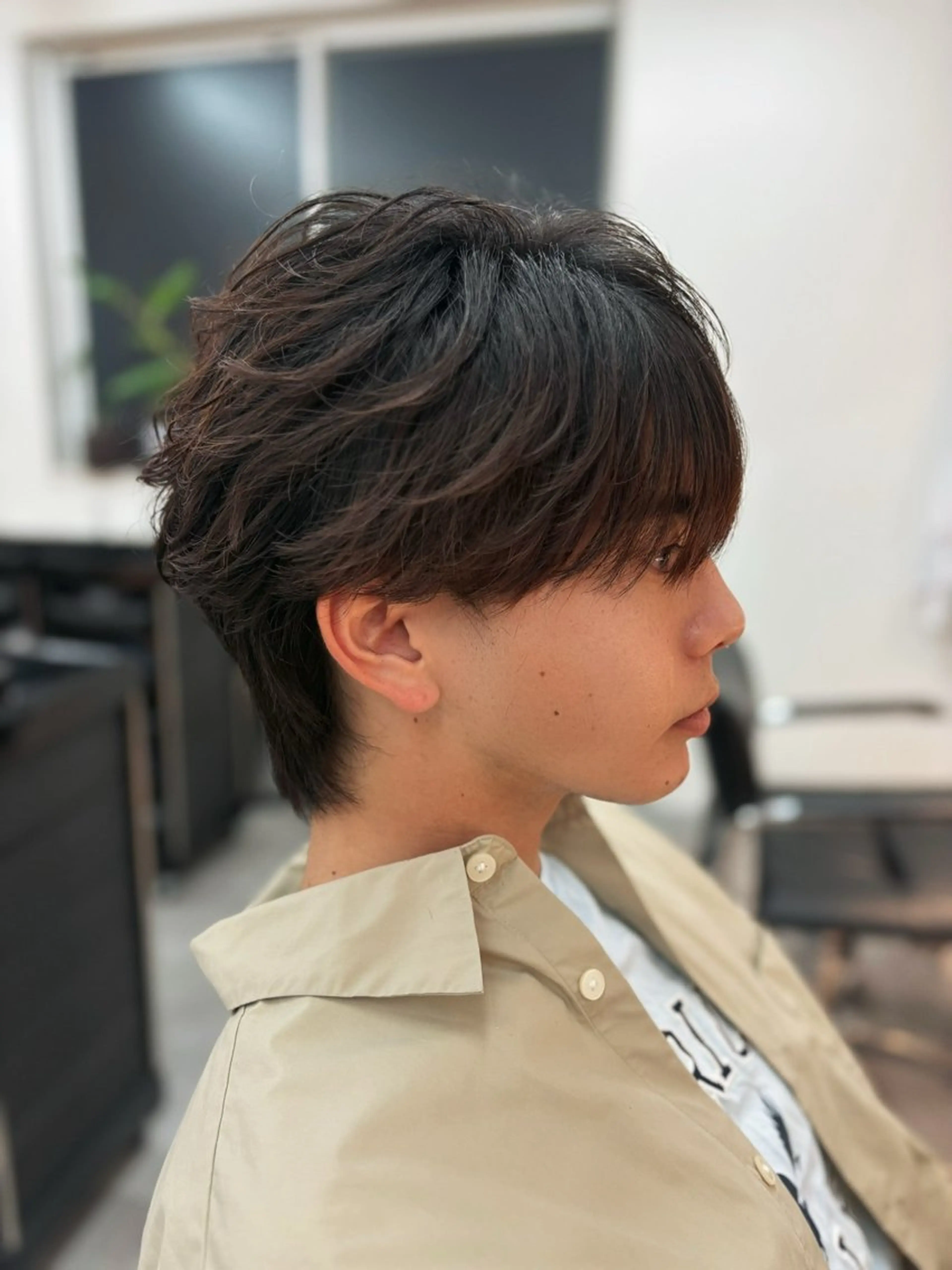 ショート カット パーマ メンズカラー/ウルフ マッシュ/千葉/大堰のヘアスタイル