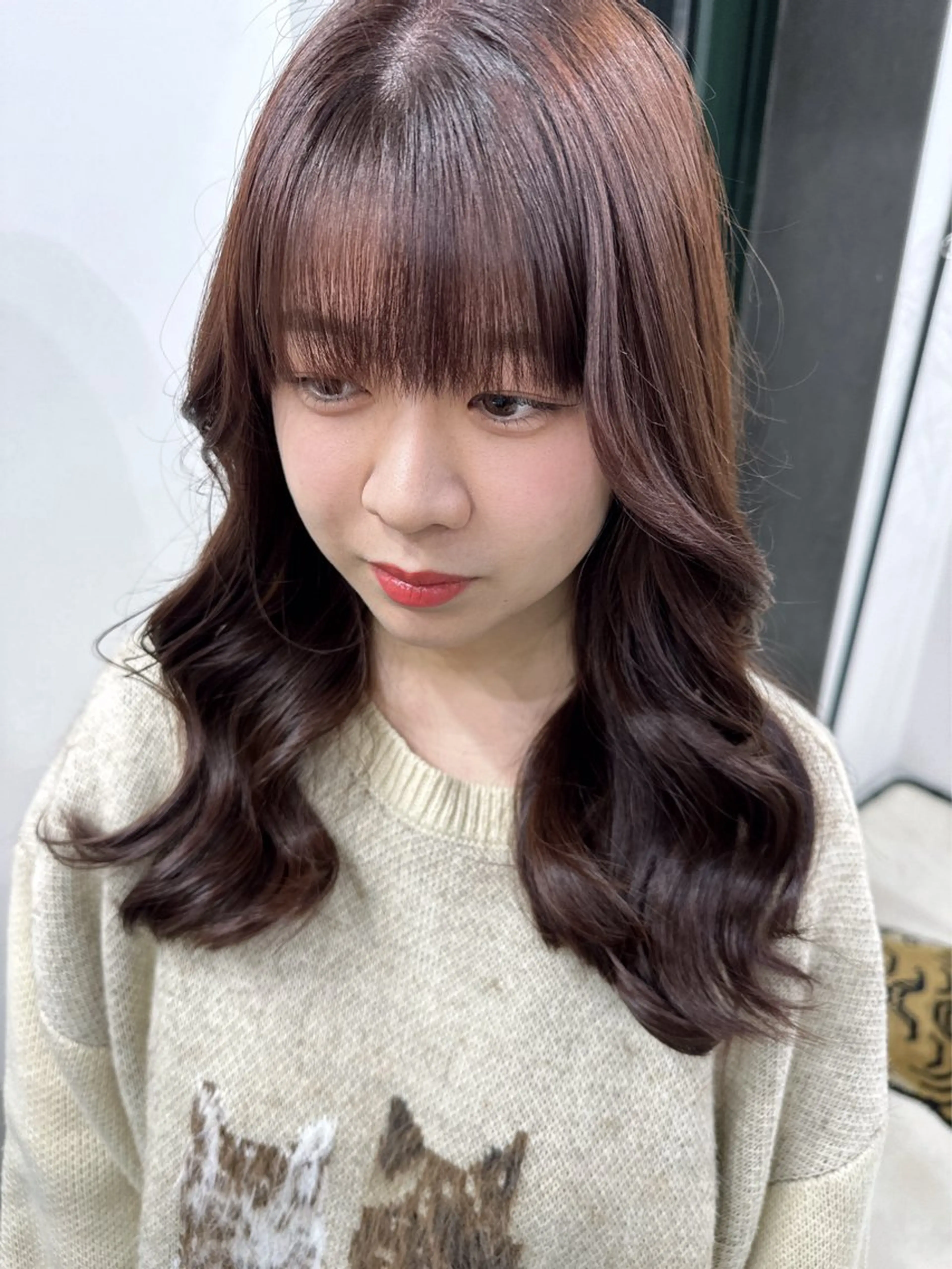 セミロング カラー さあや 【透け感/艶感】のヘアスタイル