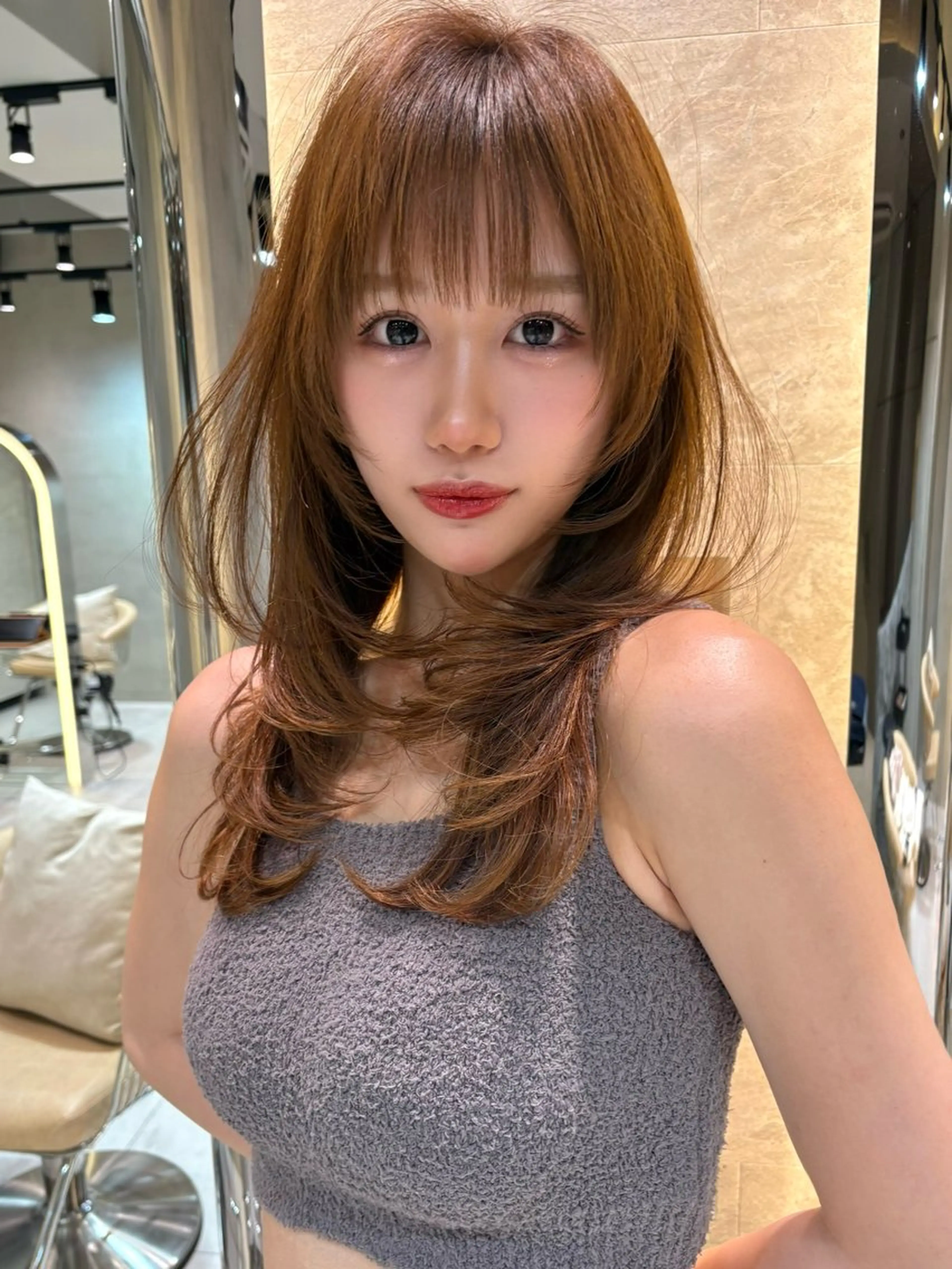 ロング カラー カット ヘアカラー トリートメント 髪質改善　ANFINI 仙台所属・🇰🇷韓国レイヤー 伊藤拓海のヘアスタイル