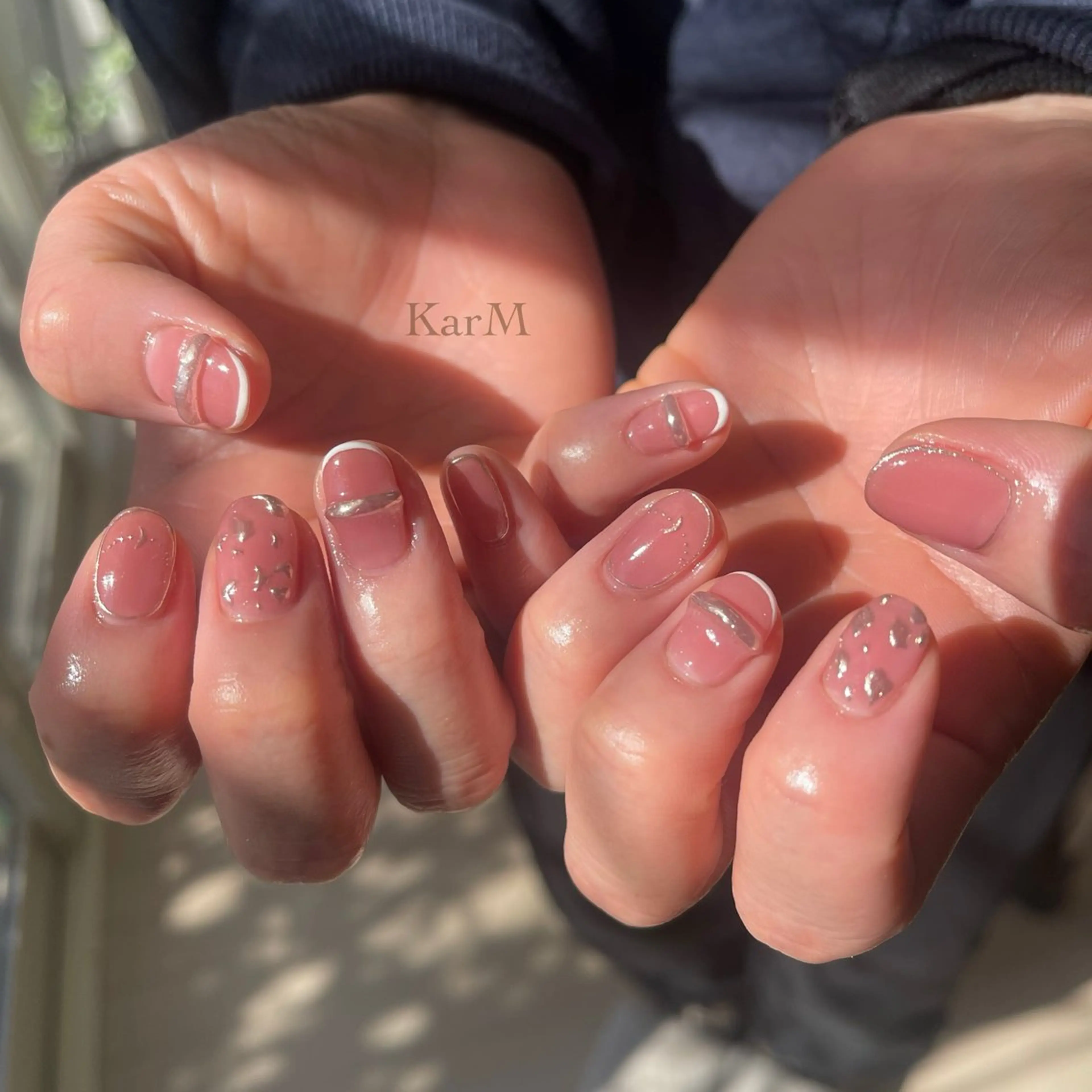 ネイル アートネイル オーロラネイル チークネイル フラッシュネイル フレンチネイル ハンドネイル ogino karinのネイルデザイン