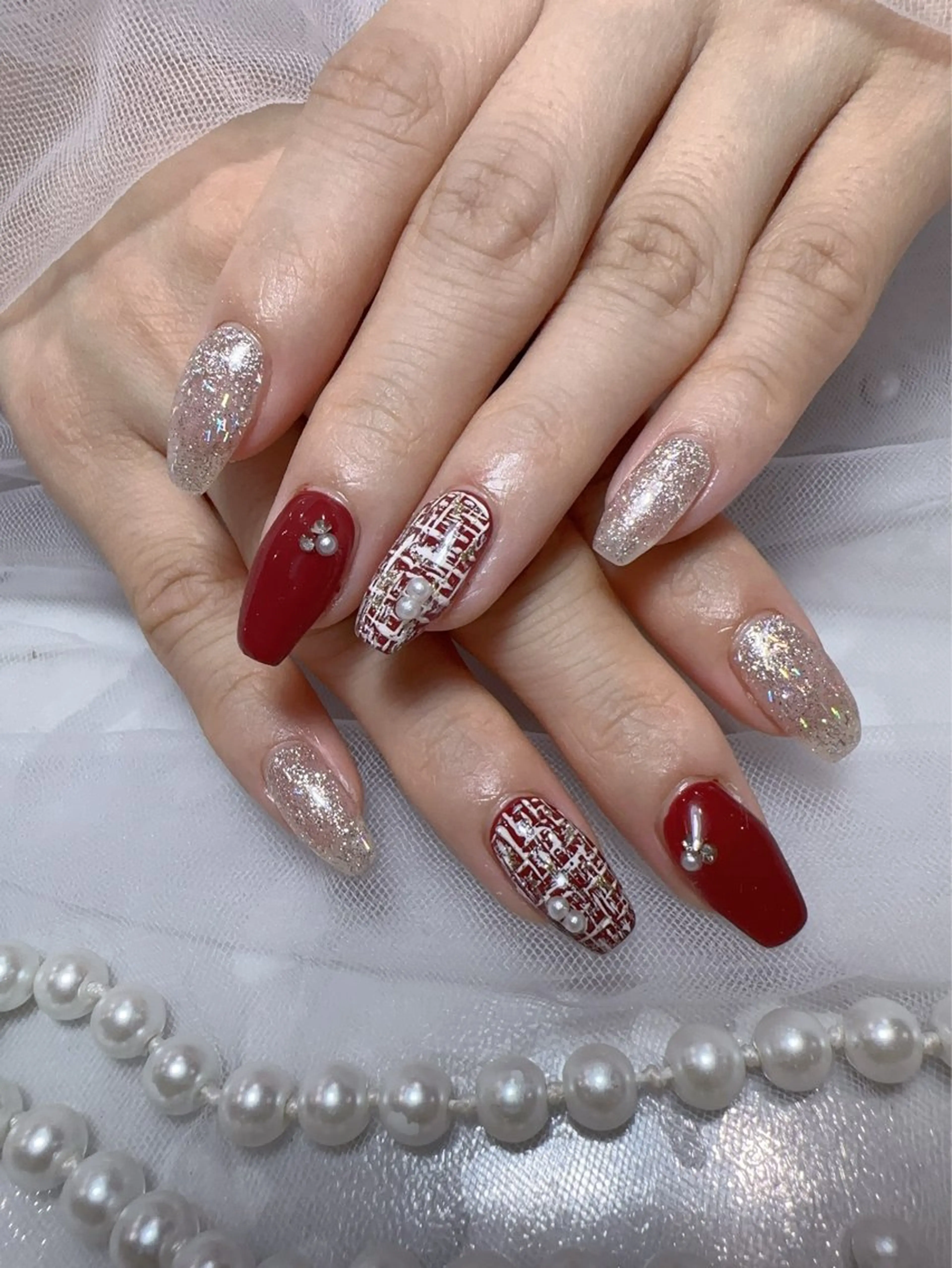 ネイル アートネイル フラッシュネイル フレンチネイル ジェルネイル ガラスフレンチ ハンドネイル You&Me Miyuのネイルデザイン