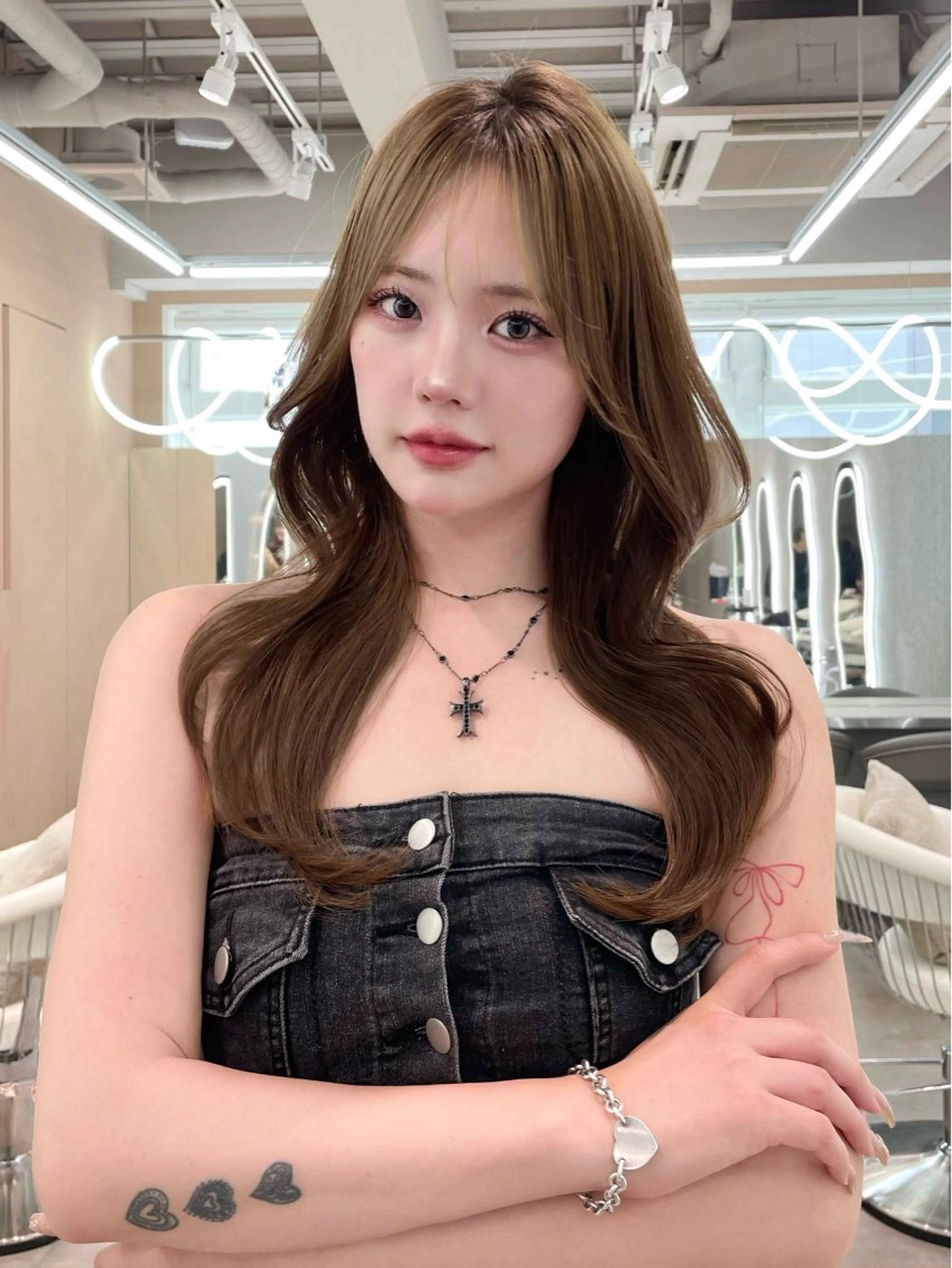 セミロング カラー カット ヘアカラー トリートメント 美髪矯正 ブリーチな しダブル🍒❤ゆうきのヘアスタイル
