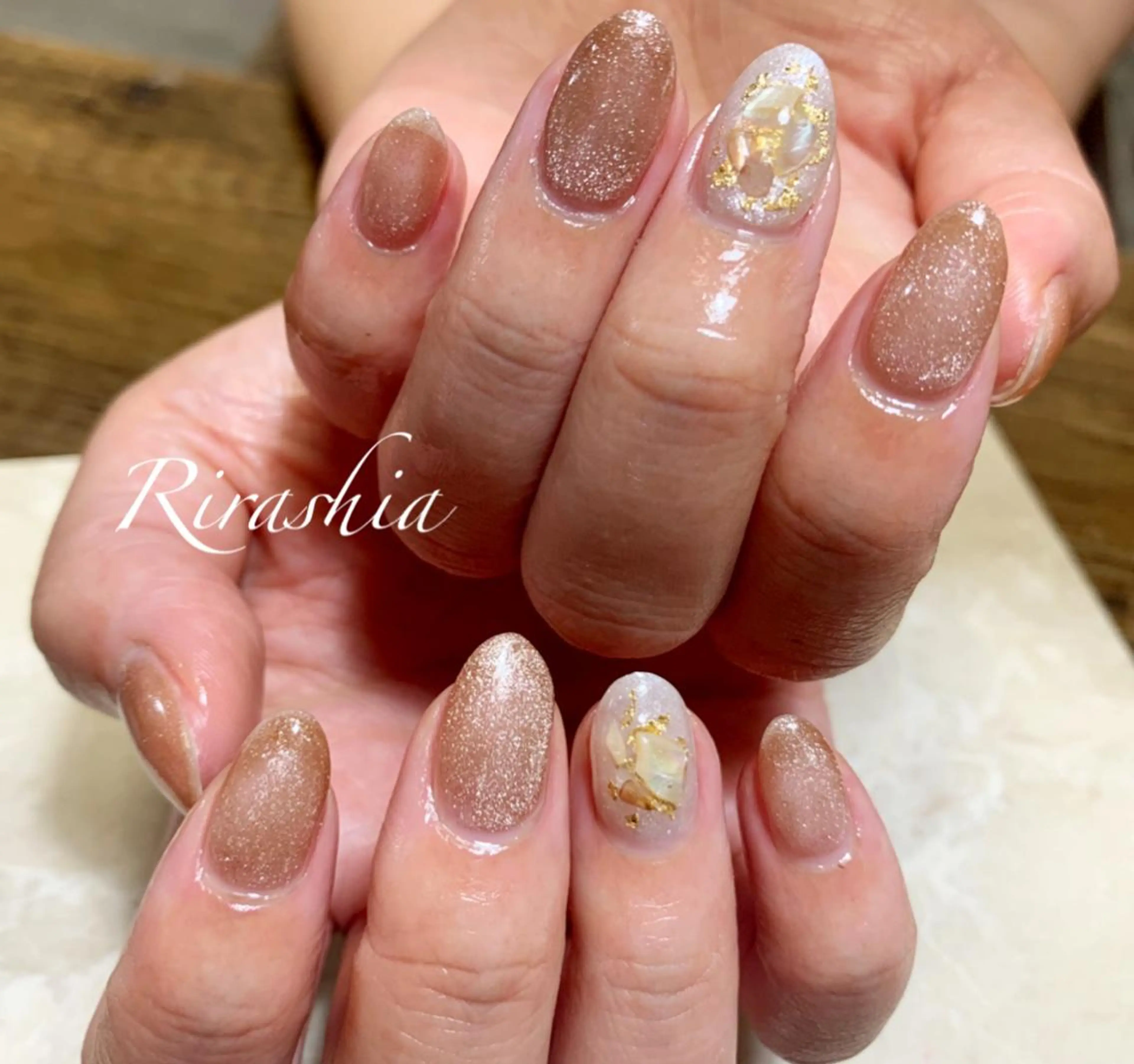 ネイル マグネットネイル ハンドネイル ハンドケア うる艶♡透明感ネイル Rirashiaのネイルデザイン