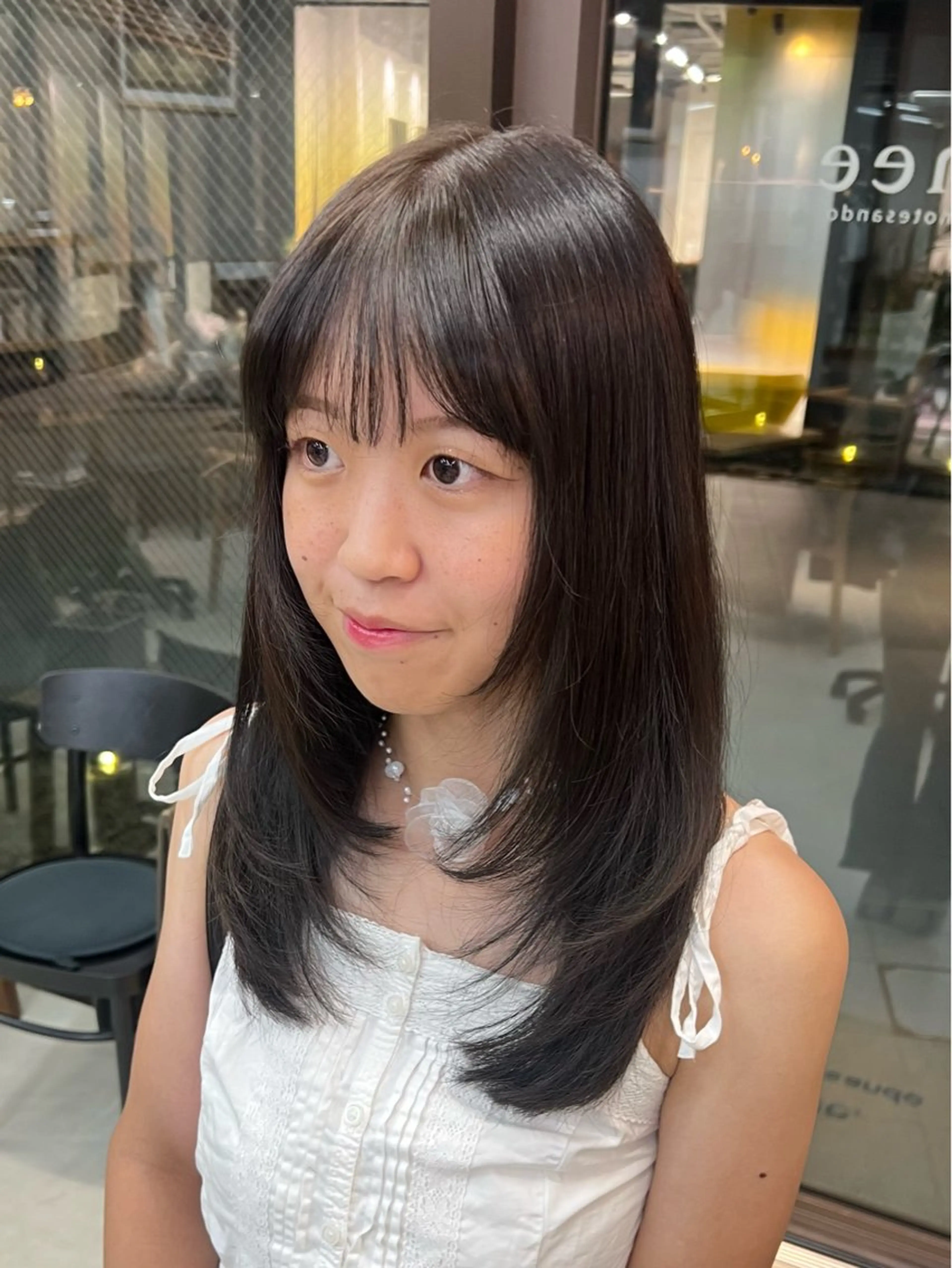 ロング レイヤーカット ロング mee.所属・ボブ、レイヤー /ベージュ/あづきのヘアスタイル