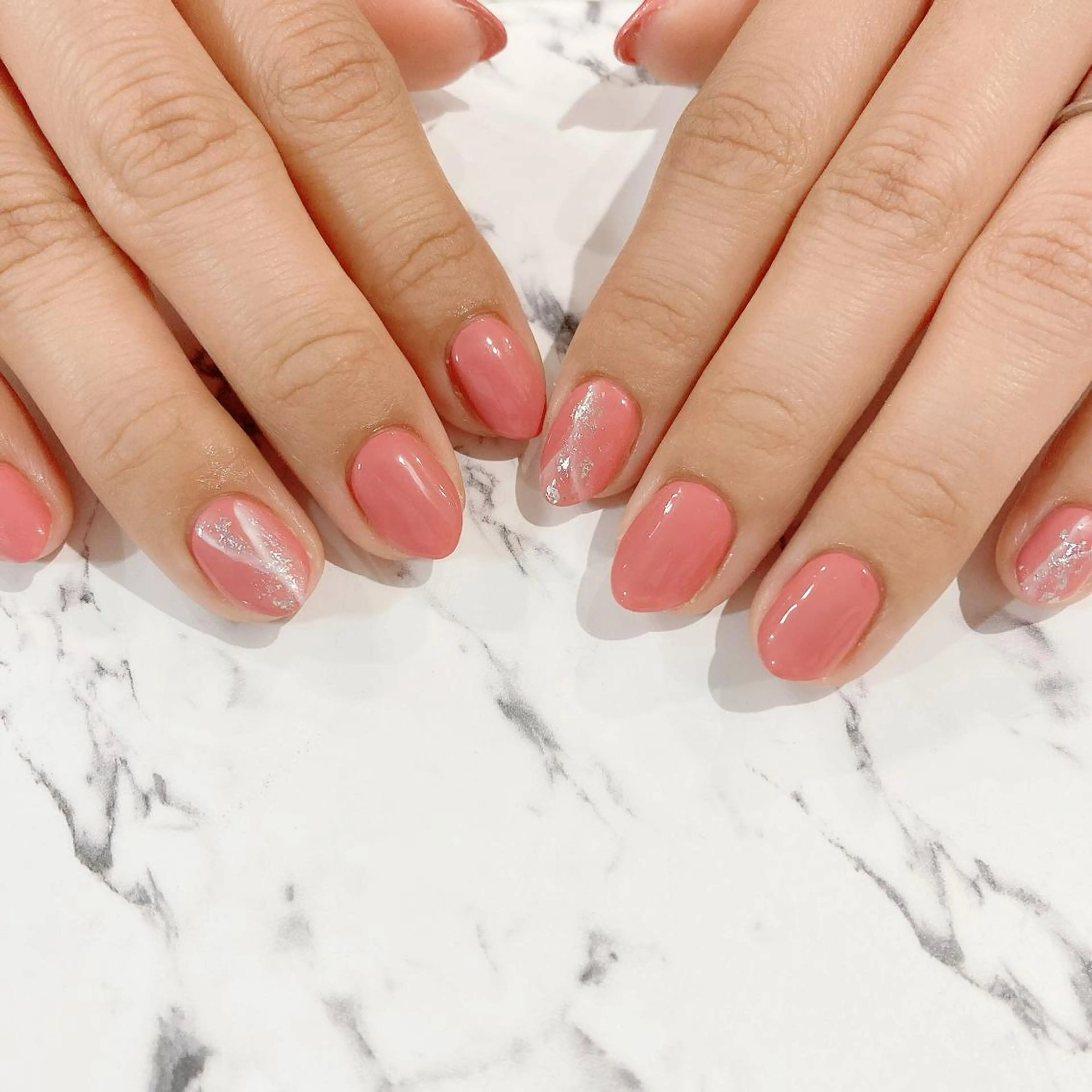 ネイル ジェルネイル ニュアンスネイル パラジェル ピンク シンプルネイル ハンドネイル Nail Kのネイルデザイン