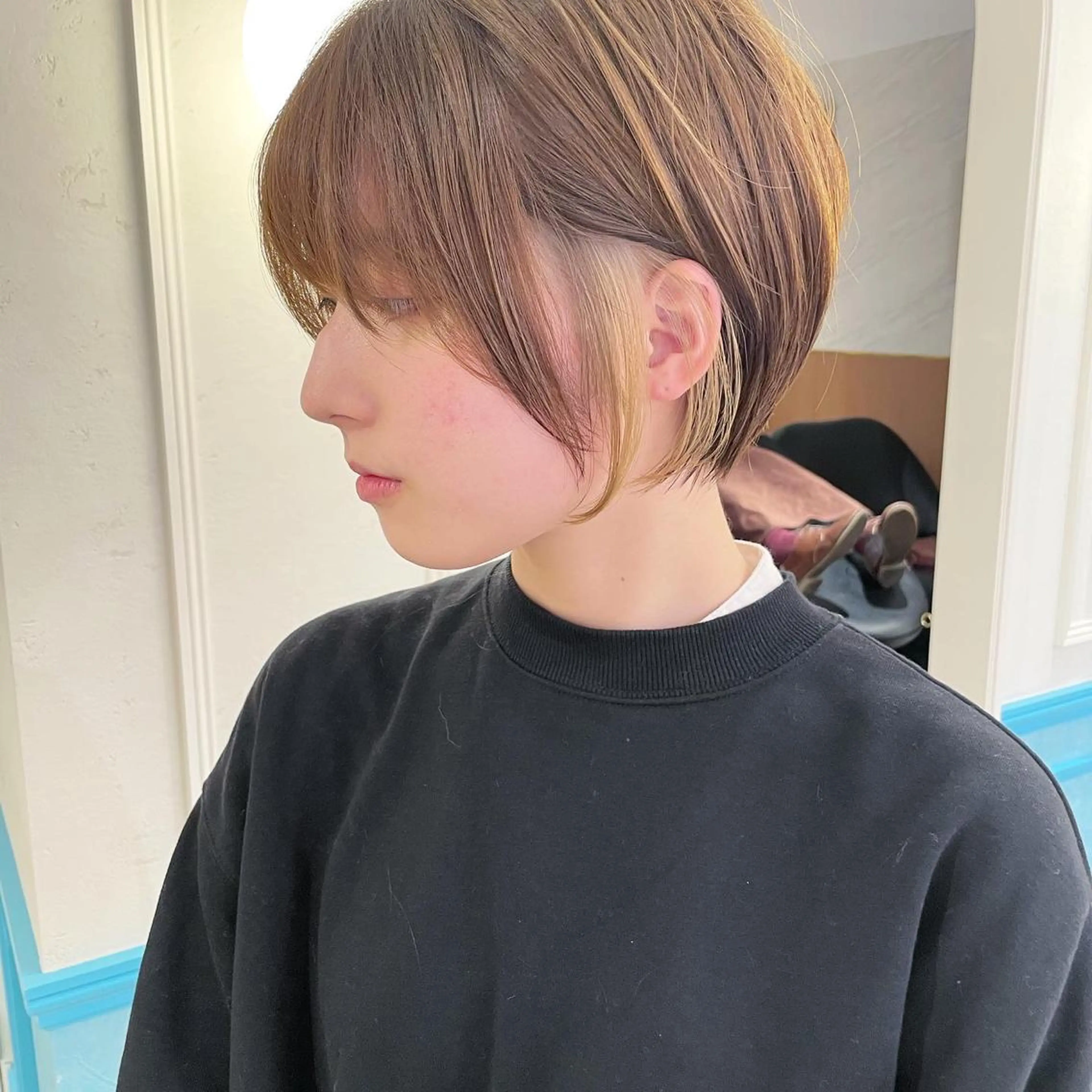 ショート カラー カット ヘアカラー トリートメント 縮毛/ショート/ ボブ/レイヤー/小原のヘアスタイル