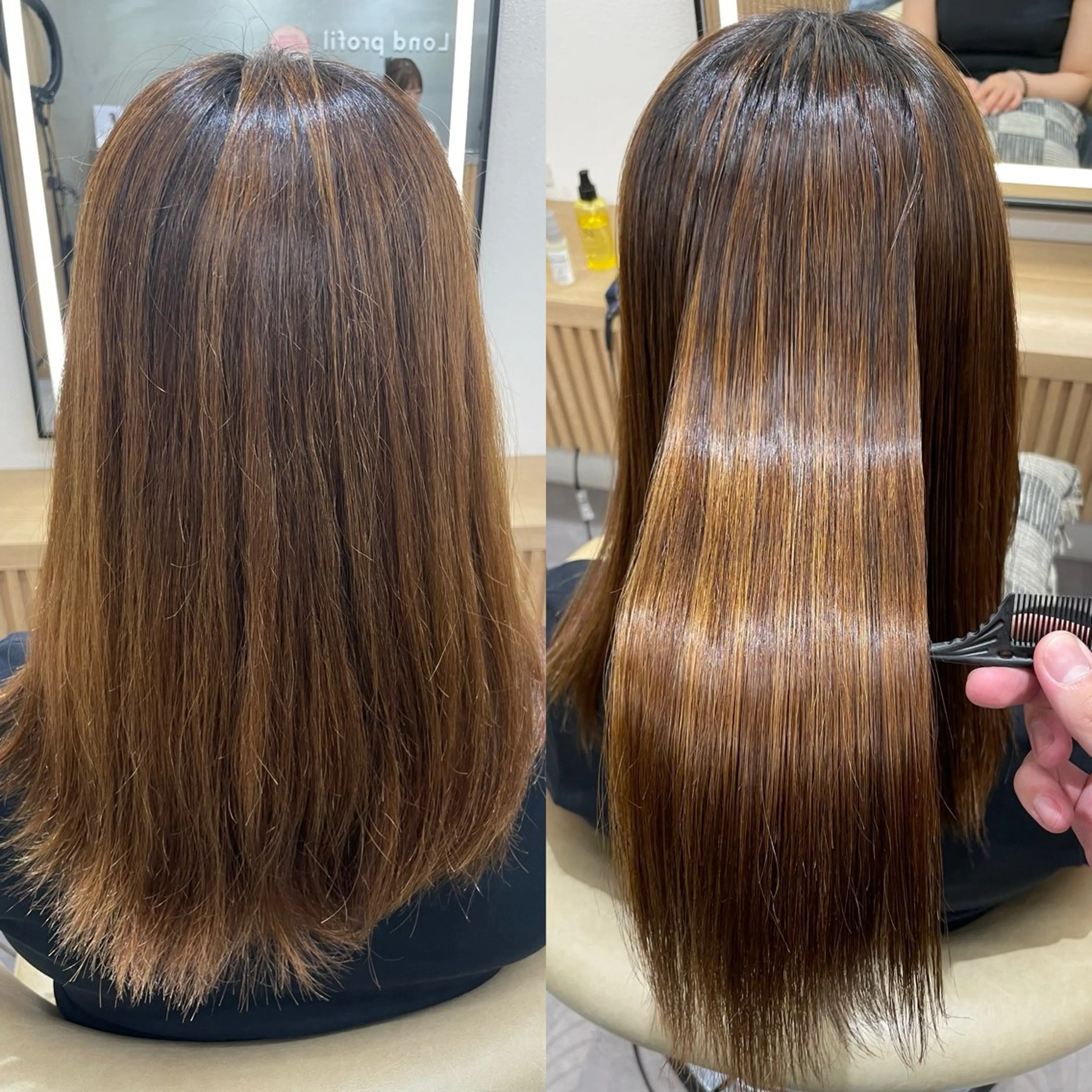 ロング カラー パーマ カット 縮毛矯正 大和田拓夢 /縮毛矯正/艶髪ボブのヘアスタイル