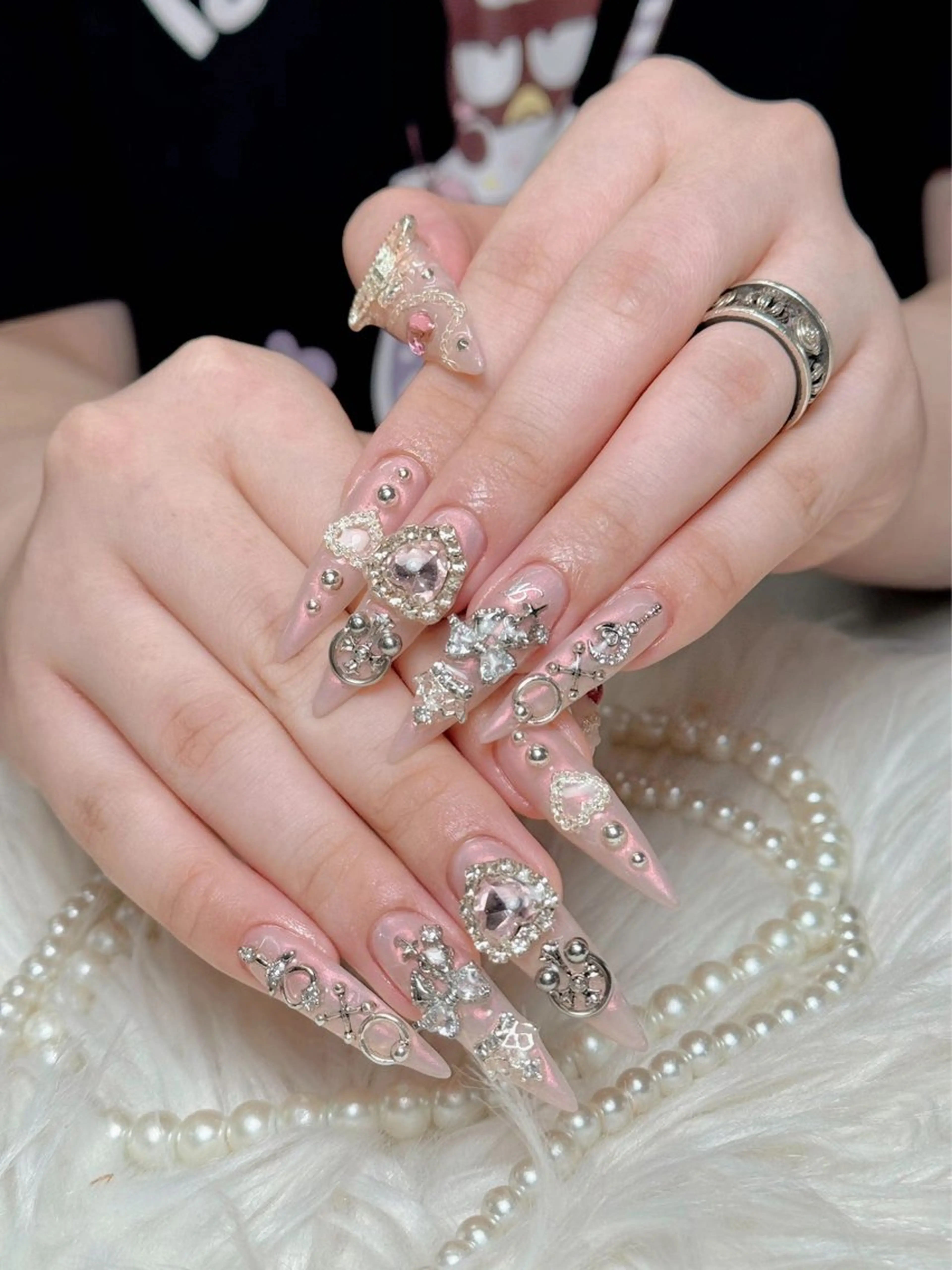 ネイル 長さ出し フレンチネイル ジェルネイル ガラスフレンチ 韓国ネイル ハンドネイル ハンドケア For U nail スカルプ専門店のネイルデザイン