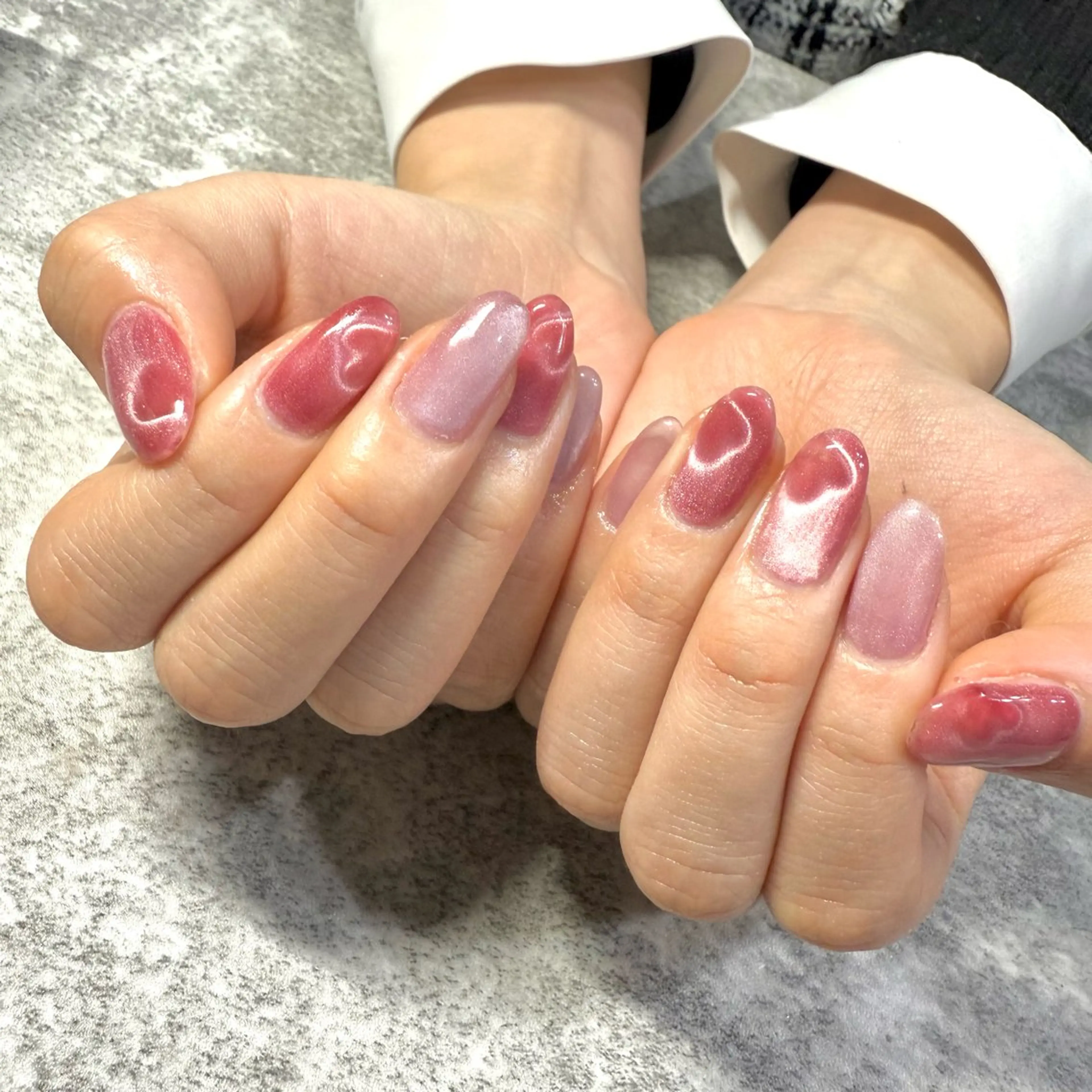 ネイル ハート マグネットネイル バレンタイン ハンドネイル ★Rinail... .のネイルデザイン