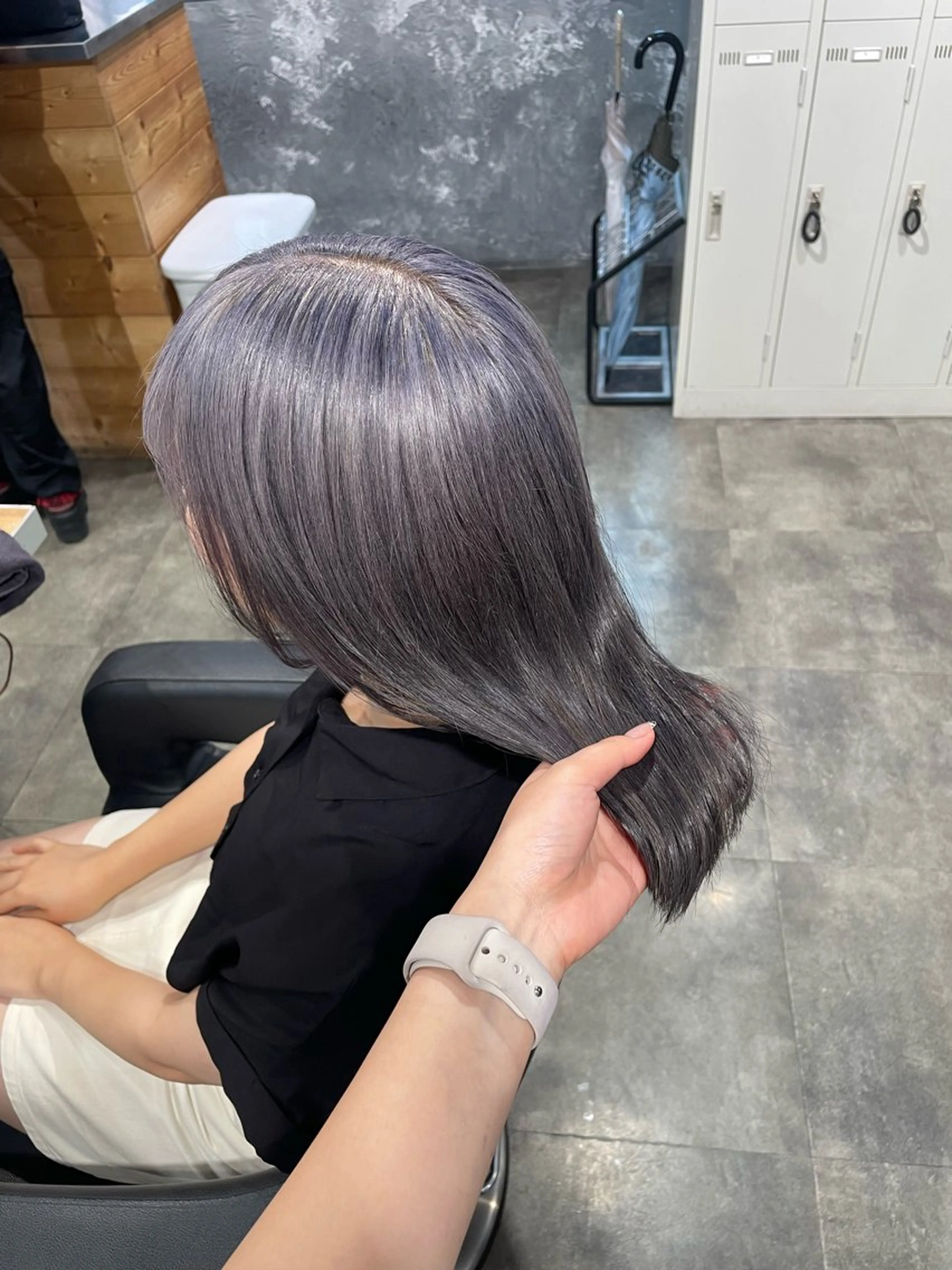 ミディアム カラー ヘアカラー ハイトーンブロンド 横浜💞ミオのヘアスタイル