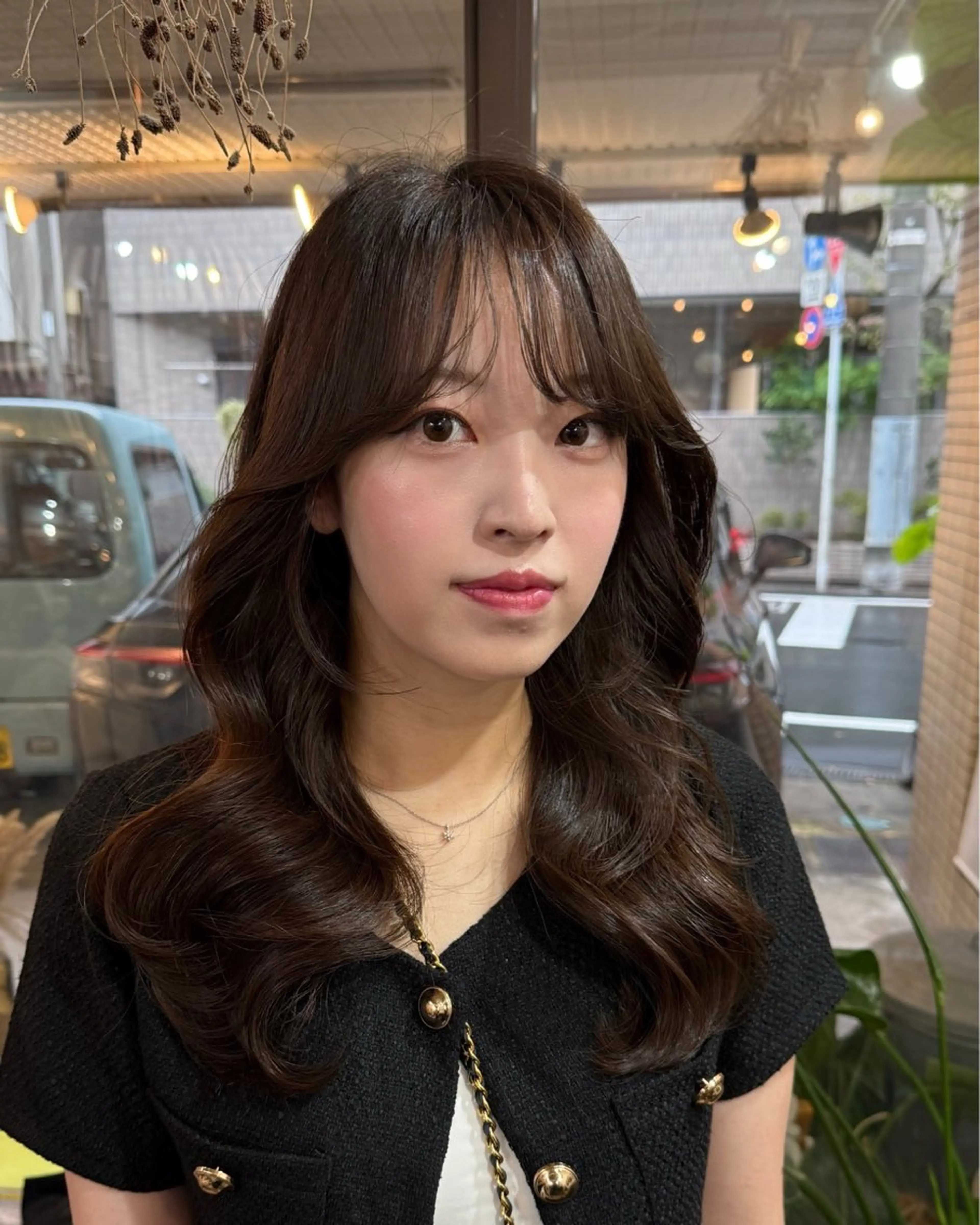 ロング カラー グレージュ ボブ くびれヘア 顔まわりレイヤー 顔周りカット カット ヘアカラー トリートメント フリーランス所属・韓国ヘア レイヤー くびれヘアMATSUのヘアスタイル