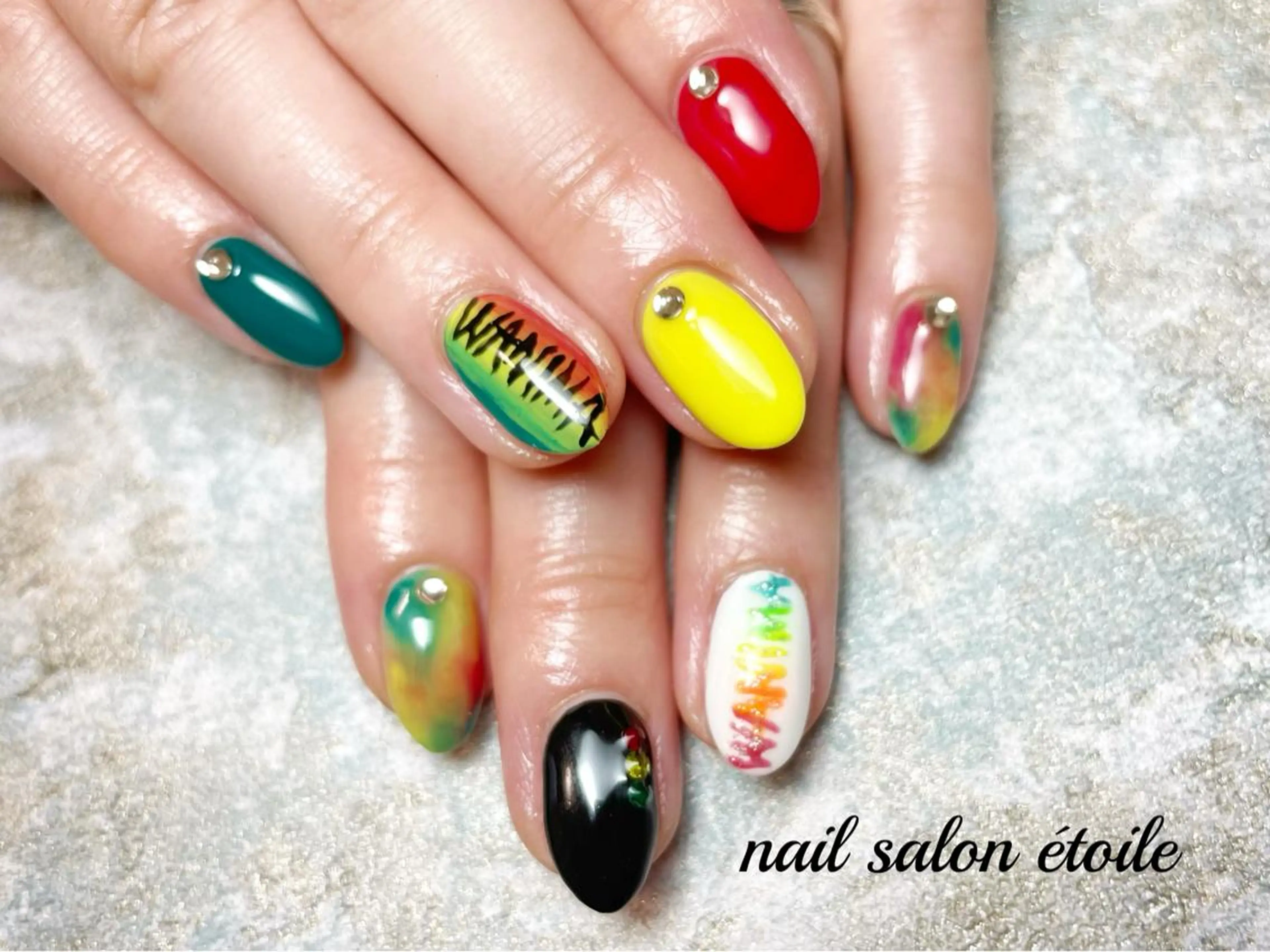 ネイル アートネイル ジェルネイル グラデーション 大理石ネイル(マーブル) フットネイル nail salon étoileのネイルデザイン