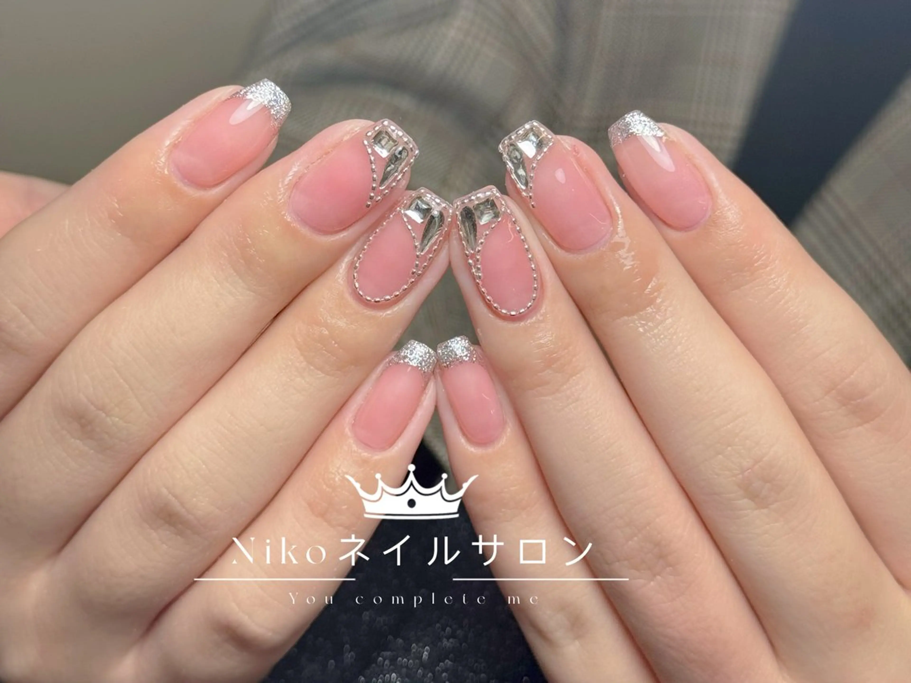 ネイル チークネイル フットネイル フレンチネイル ジェルネイル ガラスフレンチ Nikosalon rikoのネイルデザイン