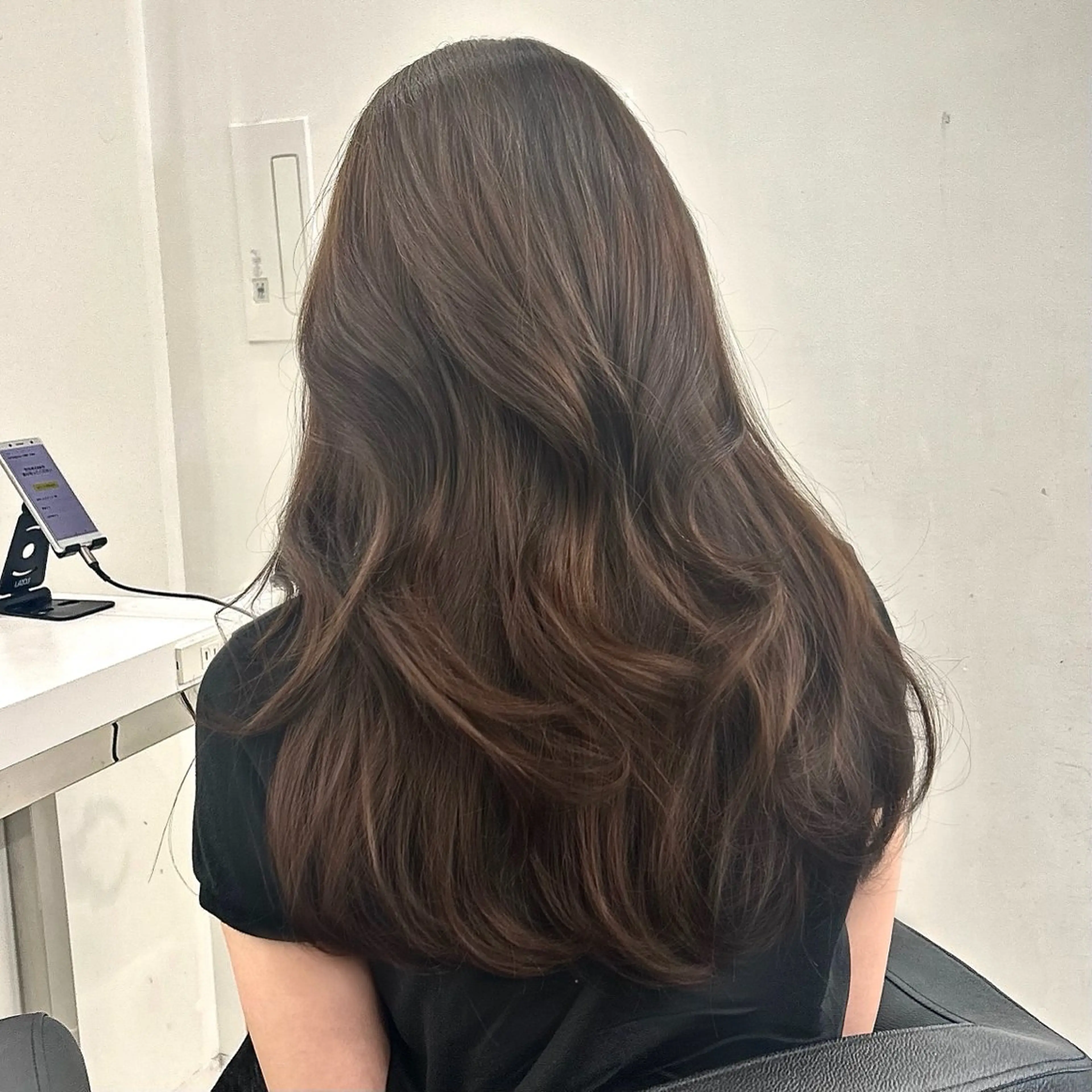 ロング カラー ヘアアレンジ ブラウンカラー 透明感カラー 透明感ブラウン✖️ 暗髪カラーHoutoのヘアスタイル