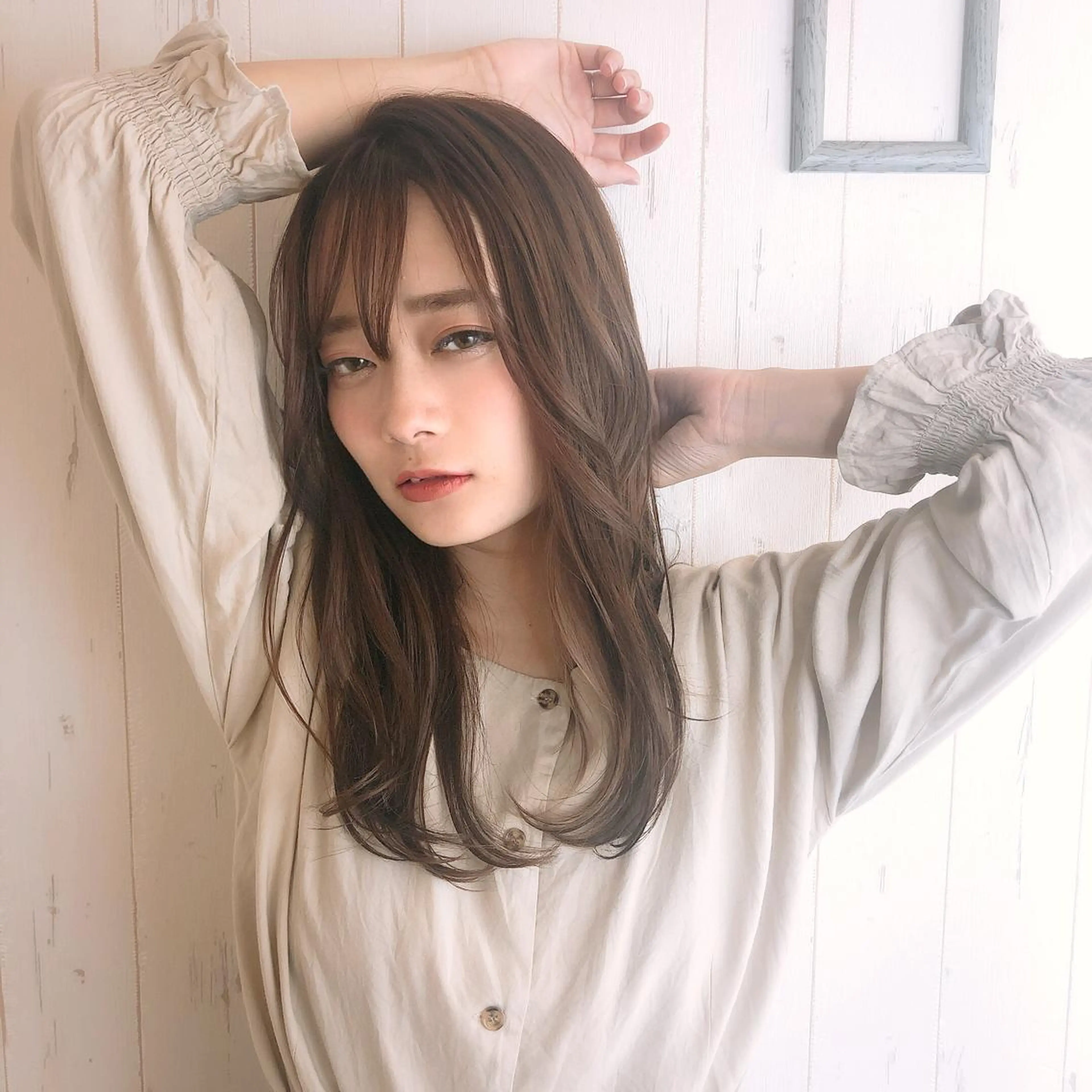 ロング カラー パーマ ヘアアレンジ ボブ/透明感カラー 永田真穂のヘアスタイル