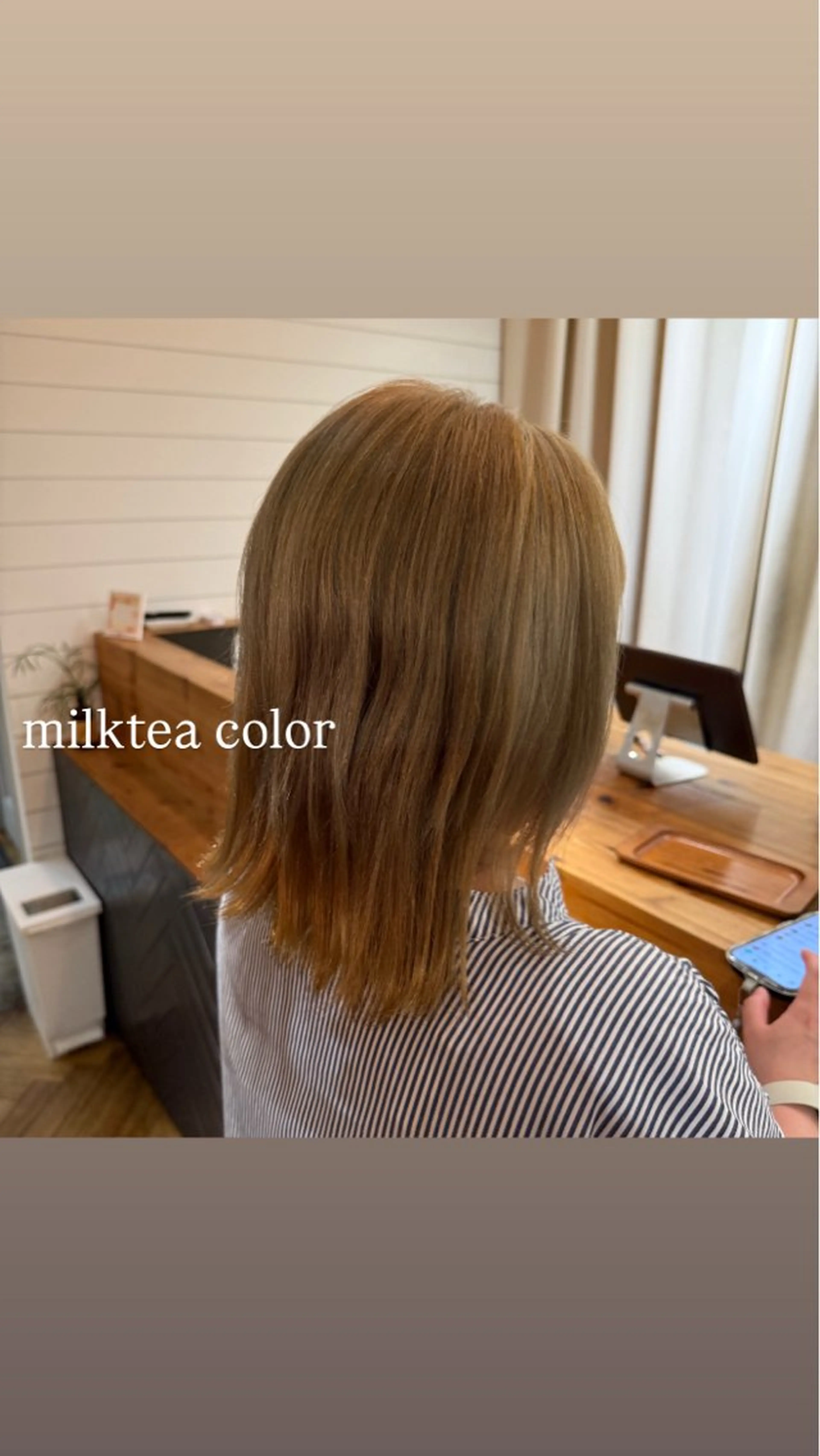 ミディアム カラー ヘアアレンジ カット ヘアカラー トリートメント 飯島 美海のヘアスタイル