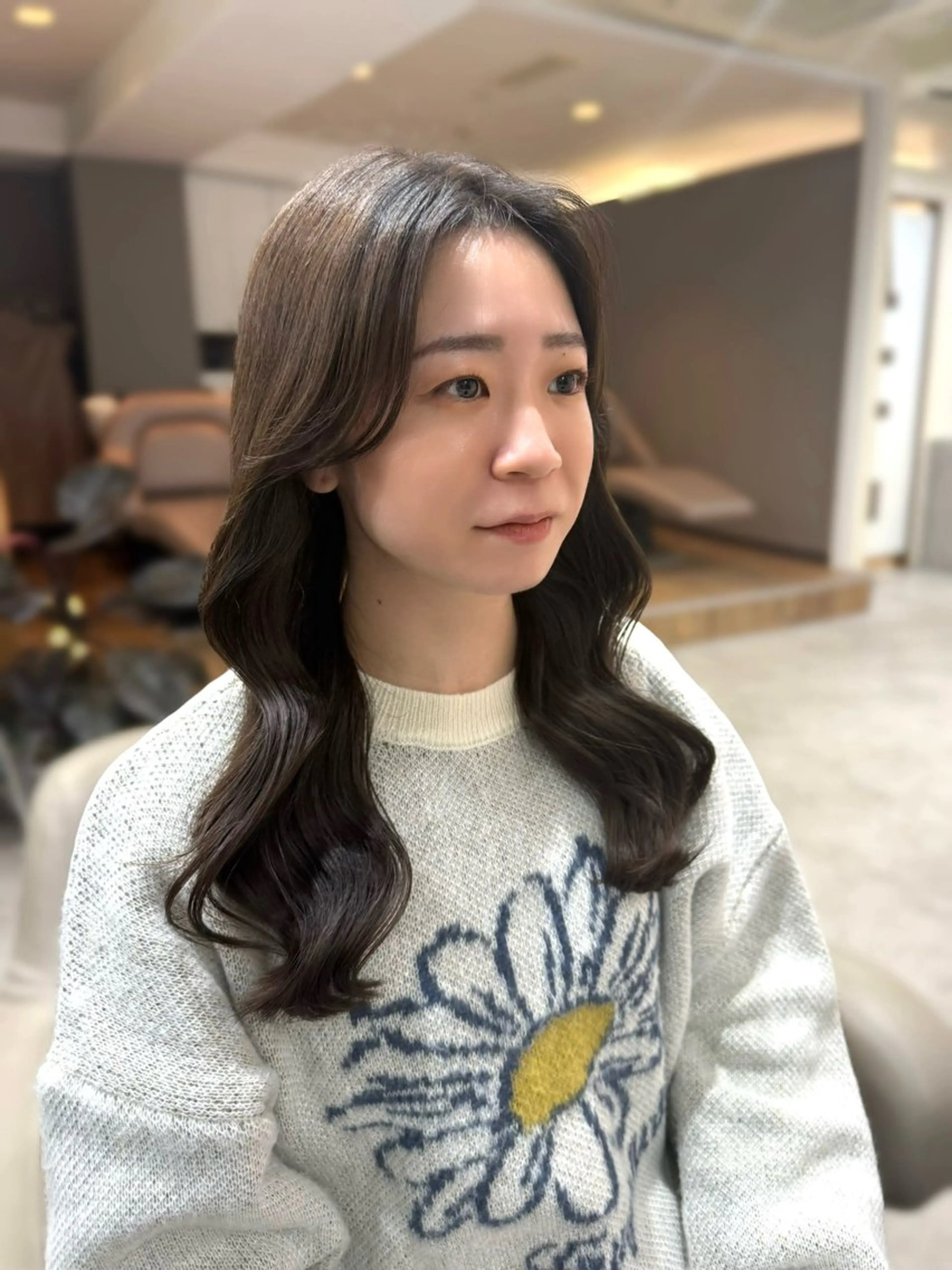 ロング くびれヘア 顔周りカット 韓国風ヘア 韓国風パーマ/ 菅沼 成郷のヘアスタイル