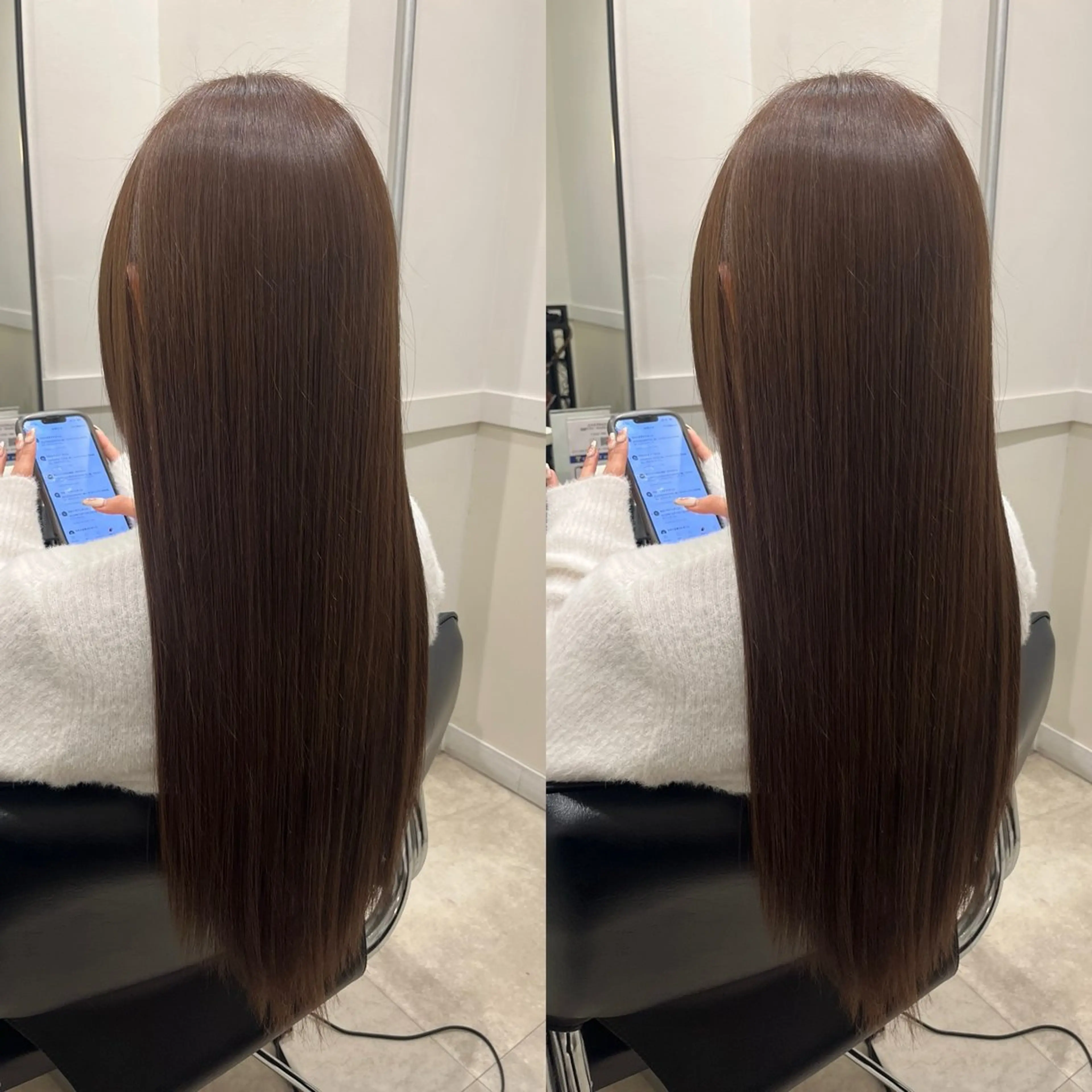ロング 縮毛矯正/レイヤー /髪質改善カラーのヘアスタイル