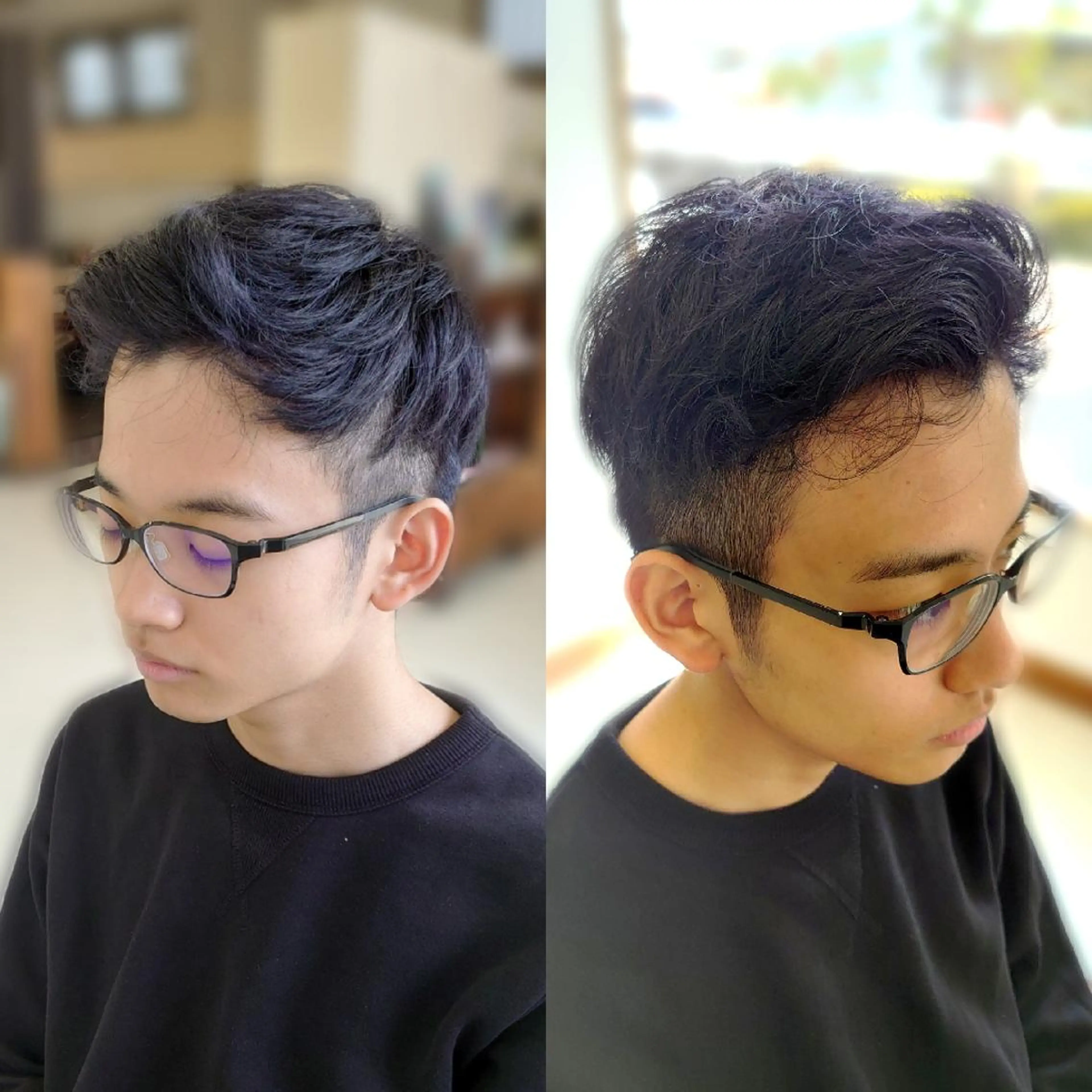 ショート カラー メンズ 黒髪 ブルーカラー ブルーブラック ｷﾝｼﾞｮｳ ｴﾅﾐのヘアスタイル